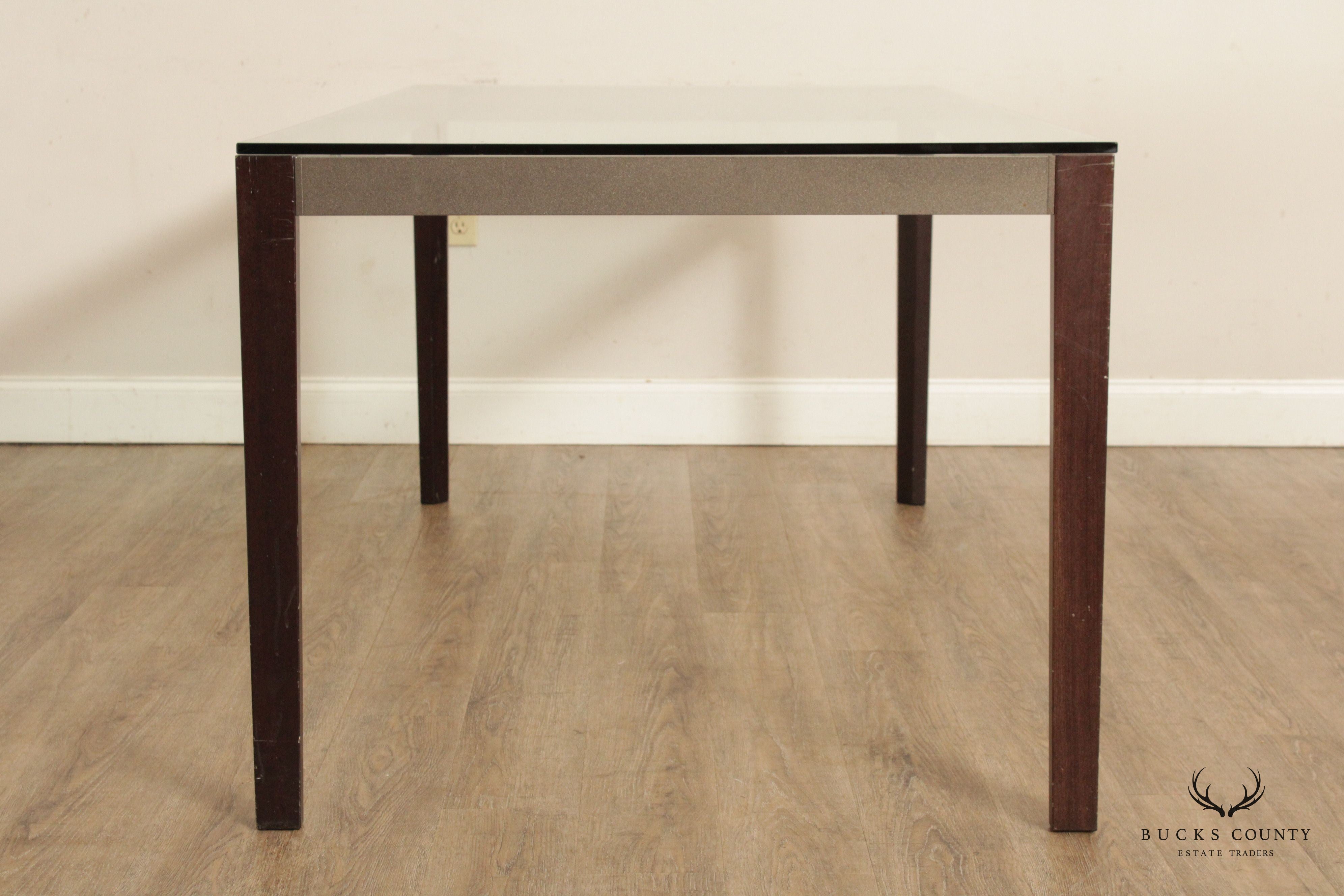 Contemporary Style Glass Top Parsons Dining Table
