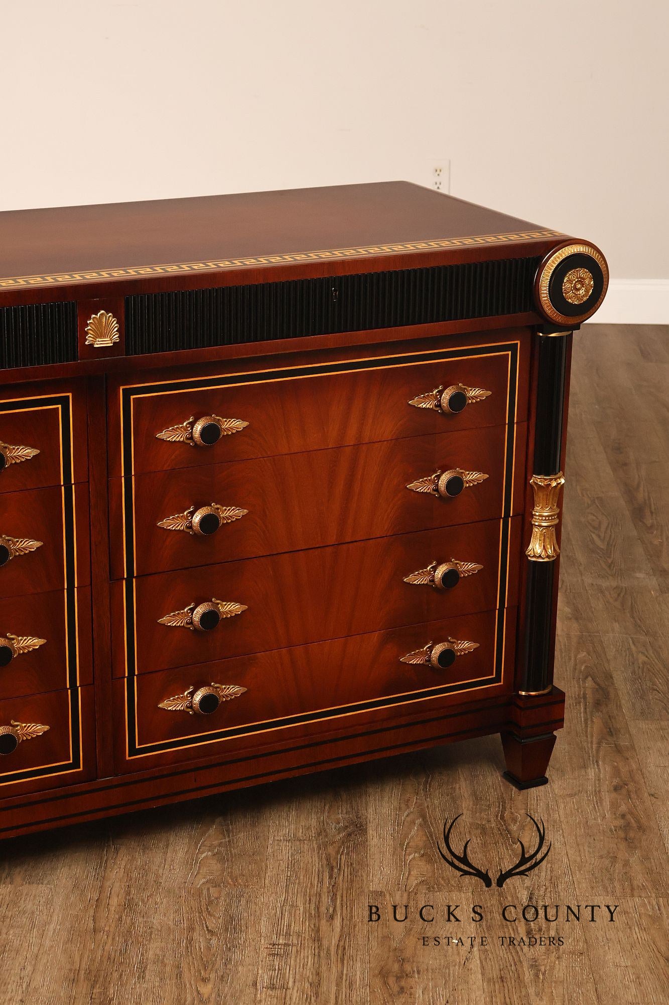 Mariner Neoclassical Empire Style Mahogany Ten Drawer Dresser
