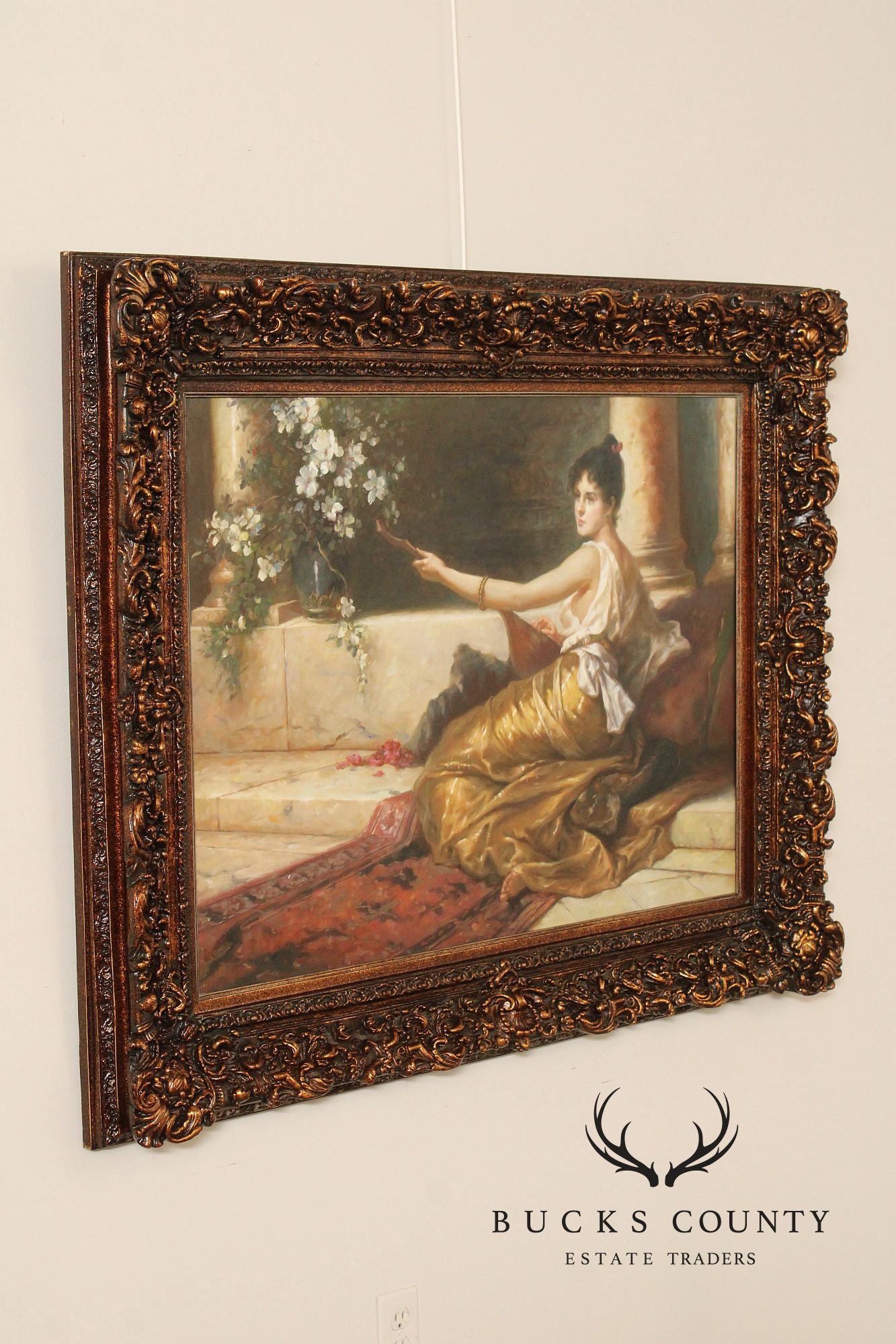 After Conrad Kiesel Salon Painting, 'The Mandolin Player'