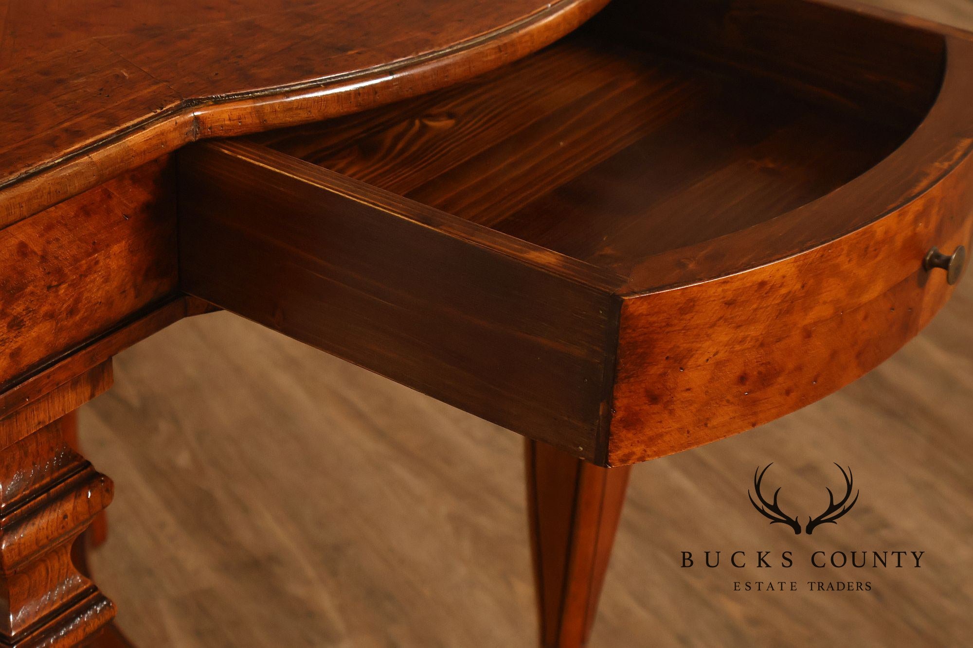 Koypthe Continental Style Walnut And Burl Walnut Inlaid Accent Table