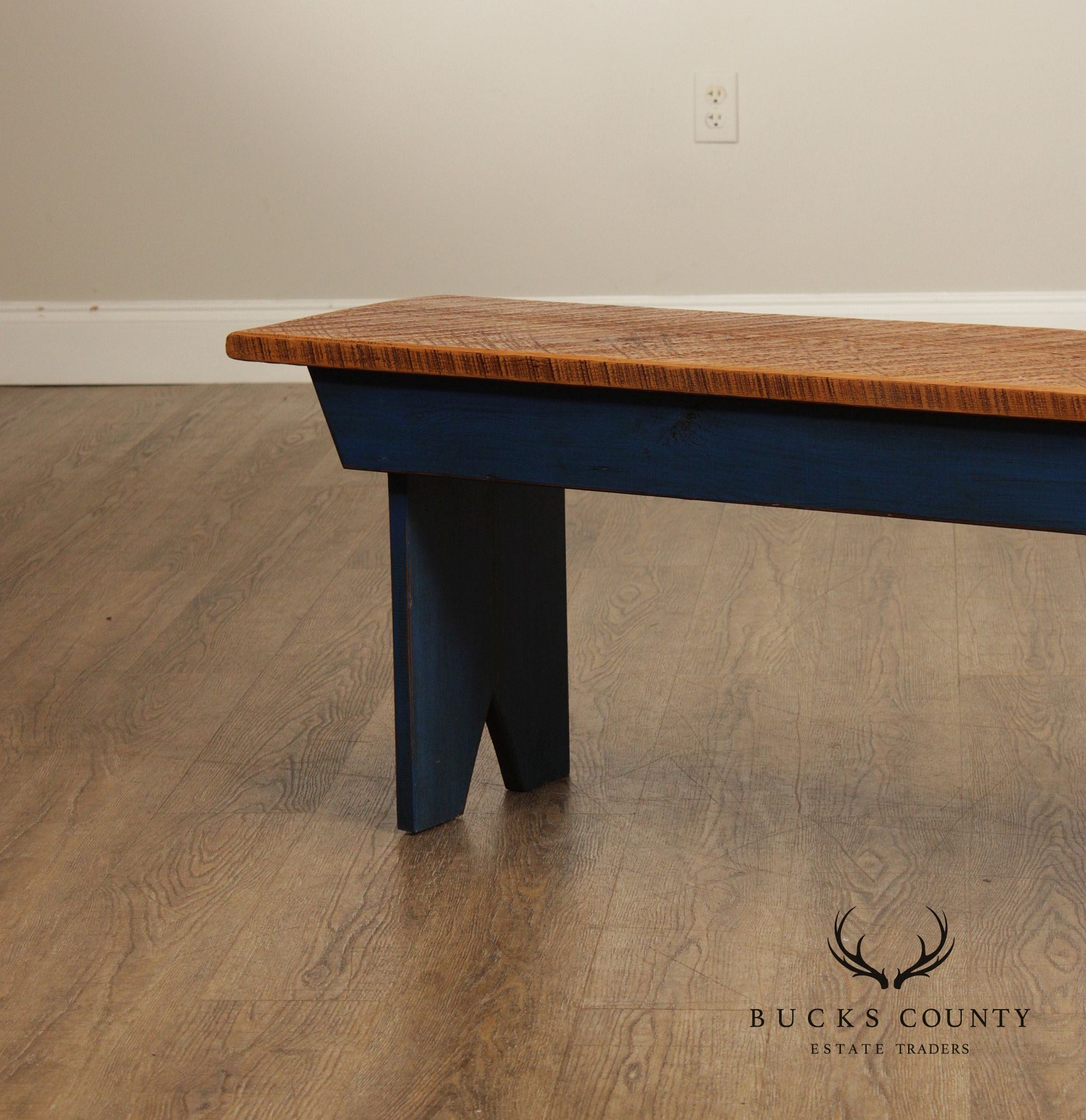 Custom Quality Farmhouse Painted Pine Bench