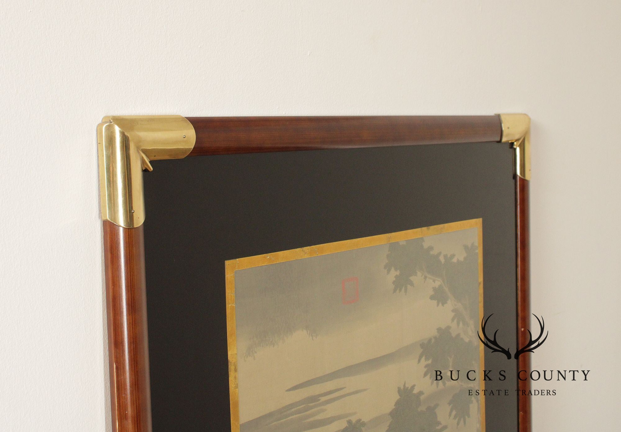 Framed Asian Figural Print After “Refusing The Seat”