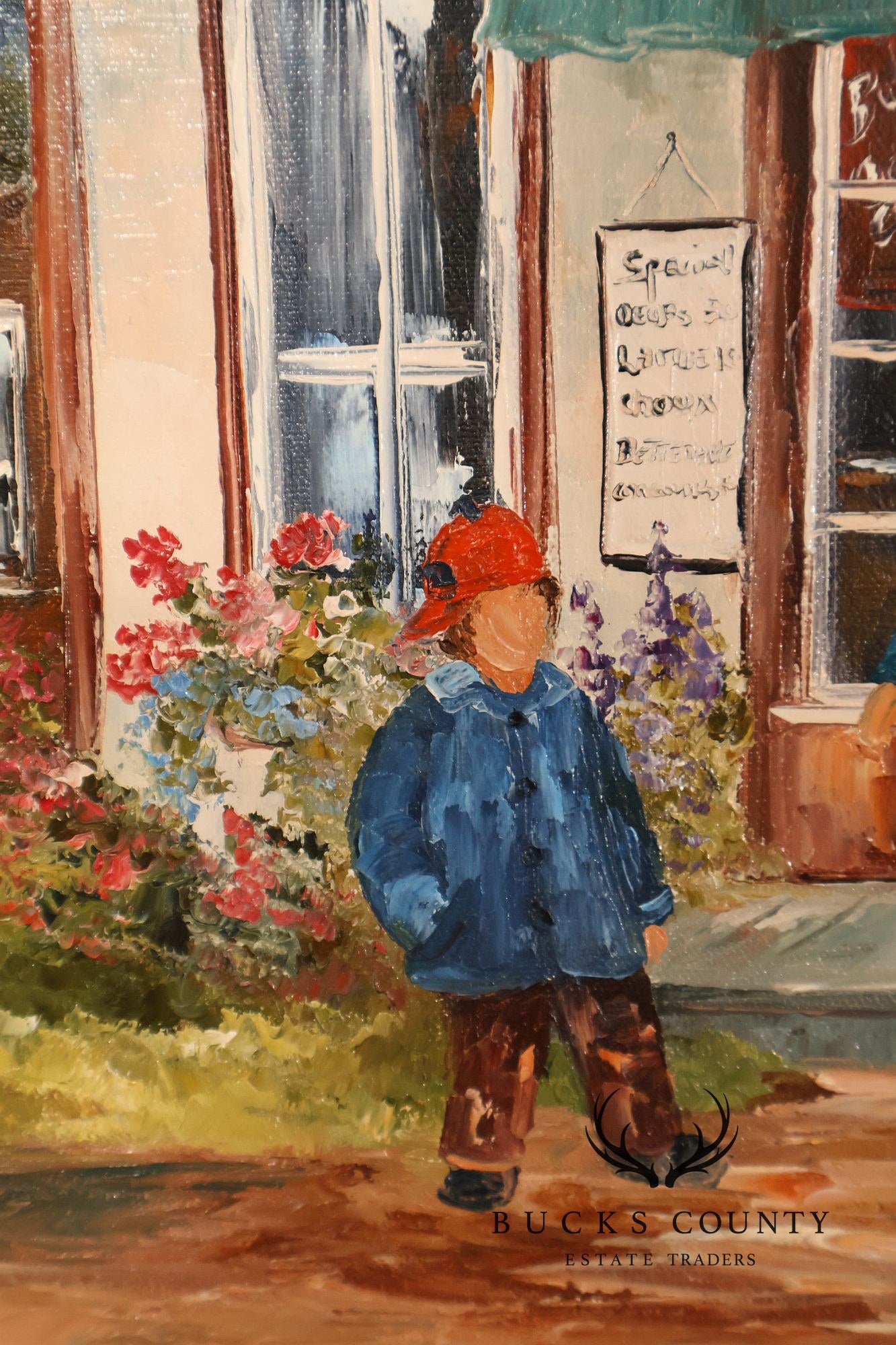 Aline Brochu Oil Painting, 'Rendez-Vous à L'Epicerie'