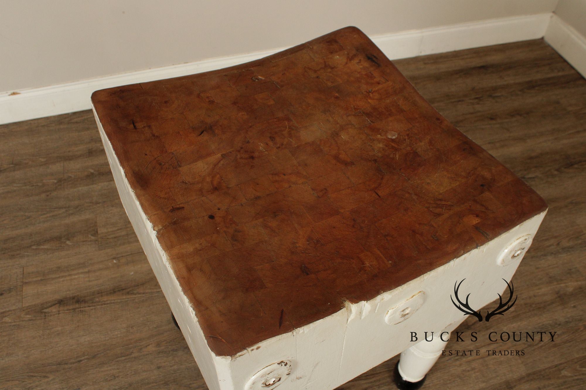 Vintage Painted Butcher Block Table