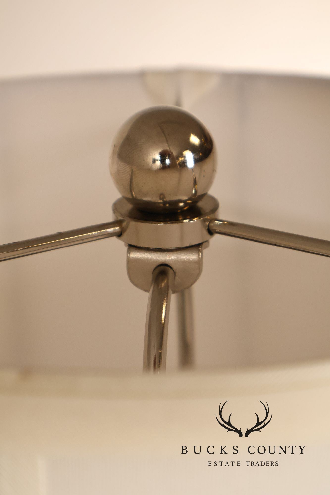 Ralph Lauren Pair of Chrome Candlestick Table Lamps