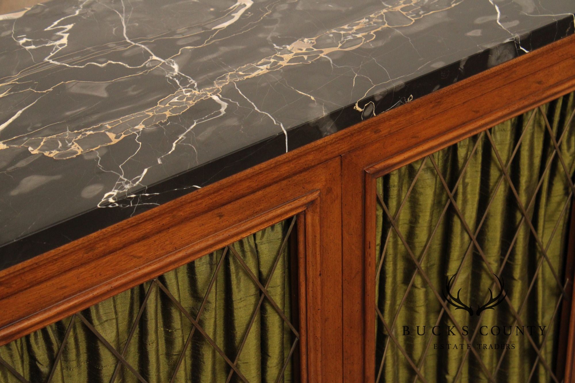 Heritage Vintage Mahogany Empire Style Marble Top Console