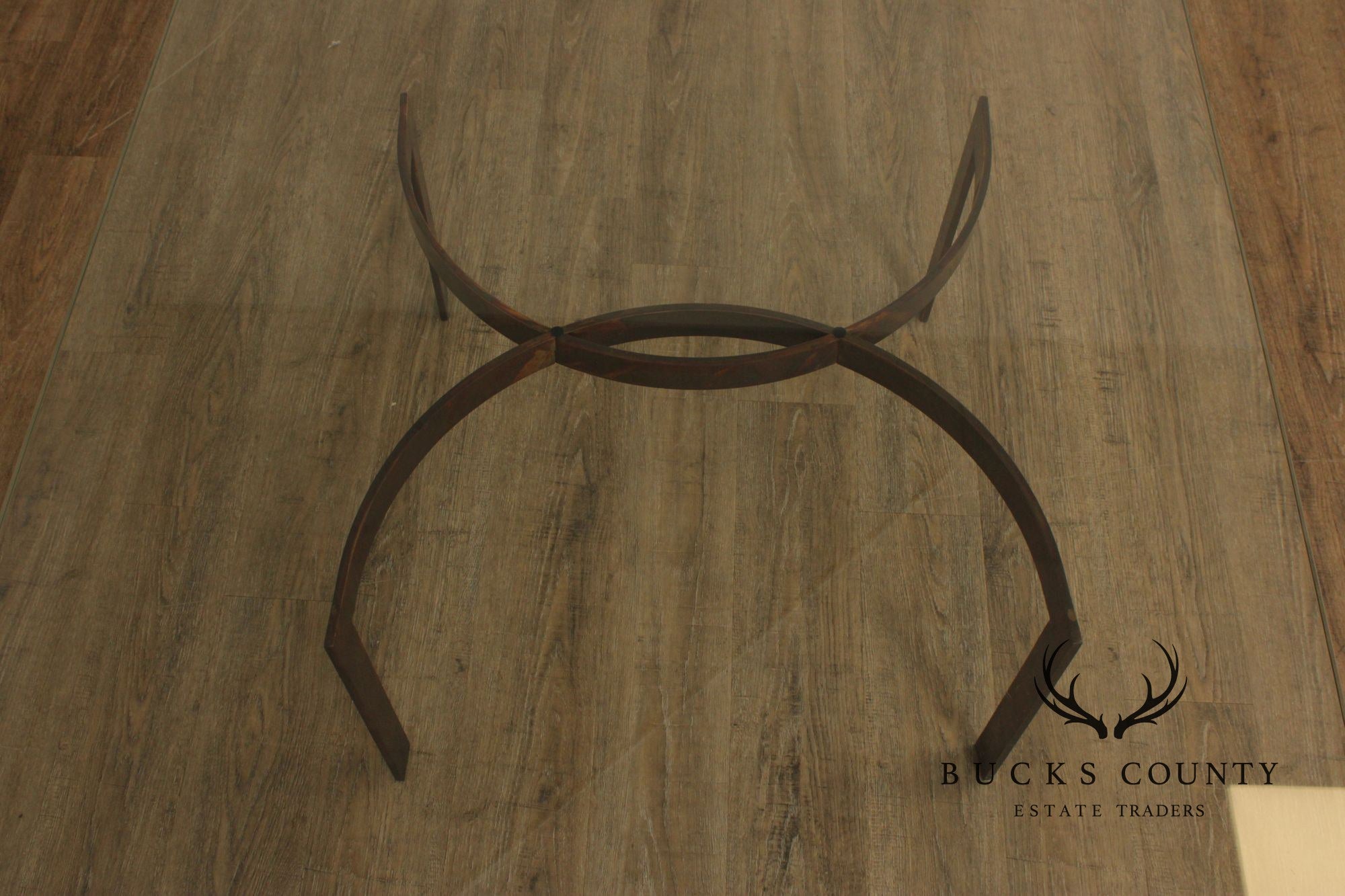 Brutalist Square Glass Top Steel Base Coffee Table