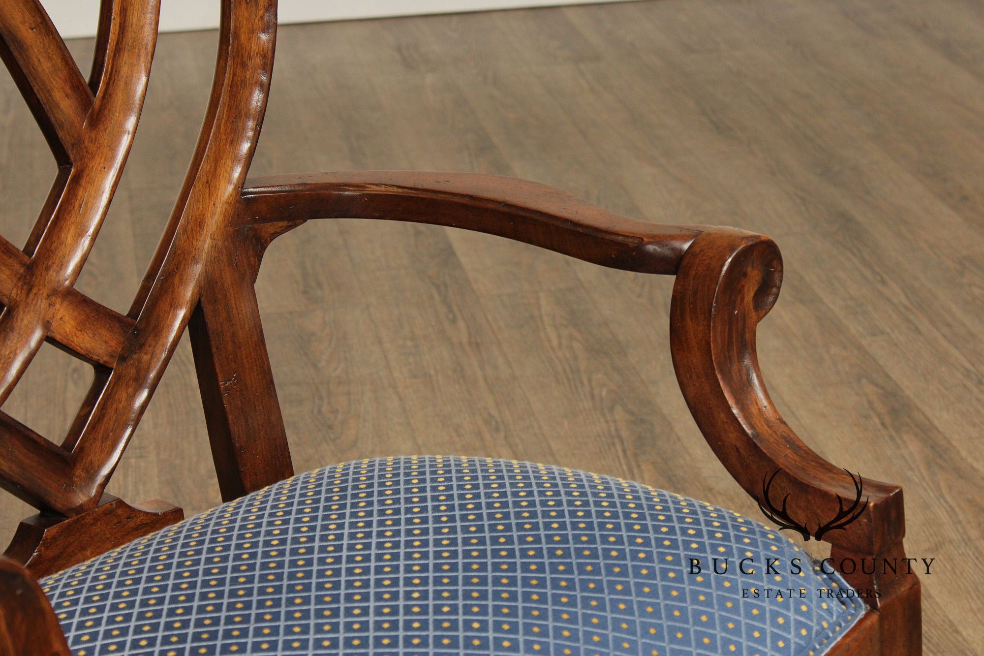 Ethan Allen Hepplewhite Style Set of Ten Ribbon Back Dining Chairs