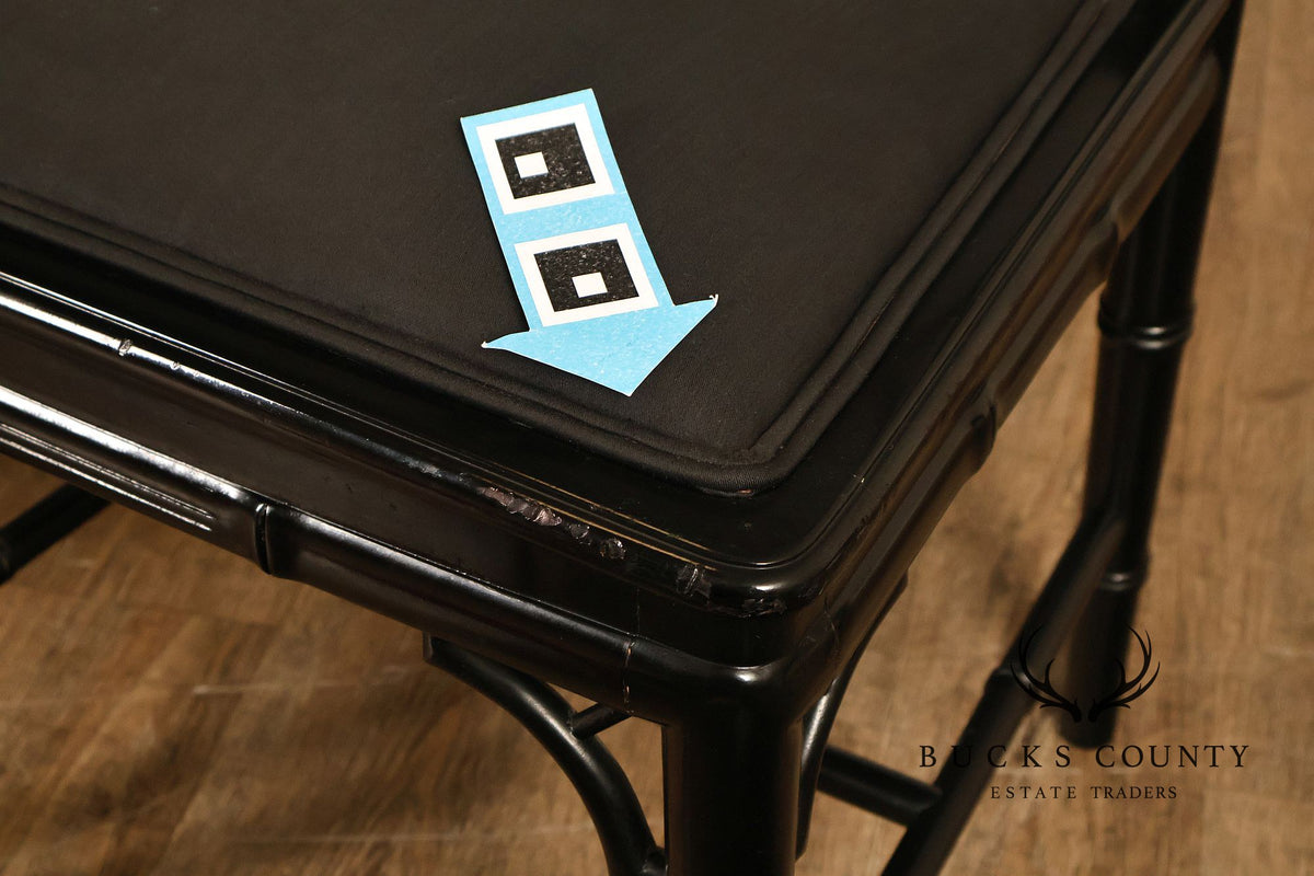 Chinese Chippendale Style Set of Four Faux Bamboo Dining Chairs