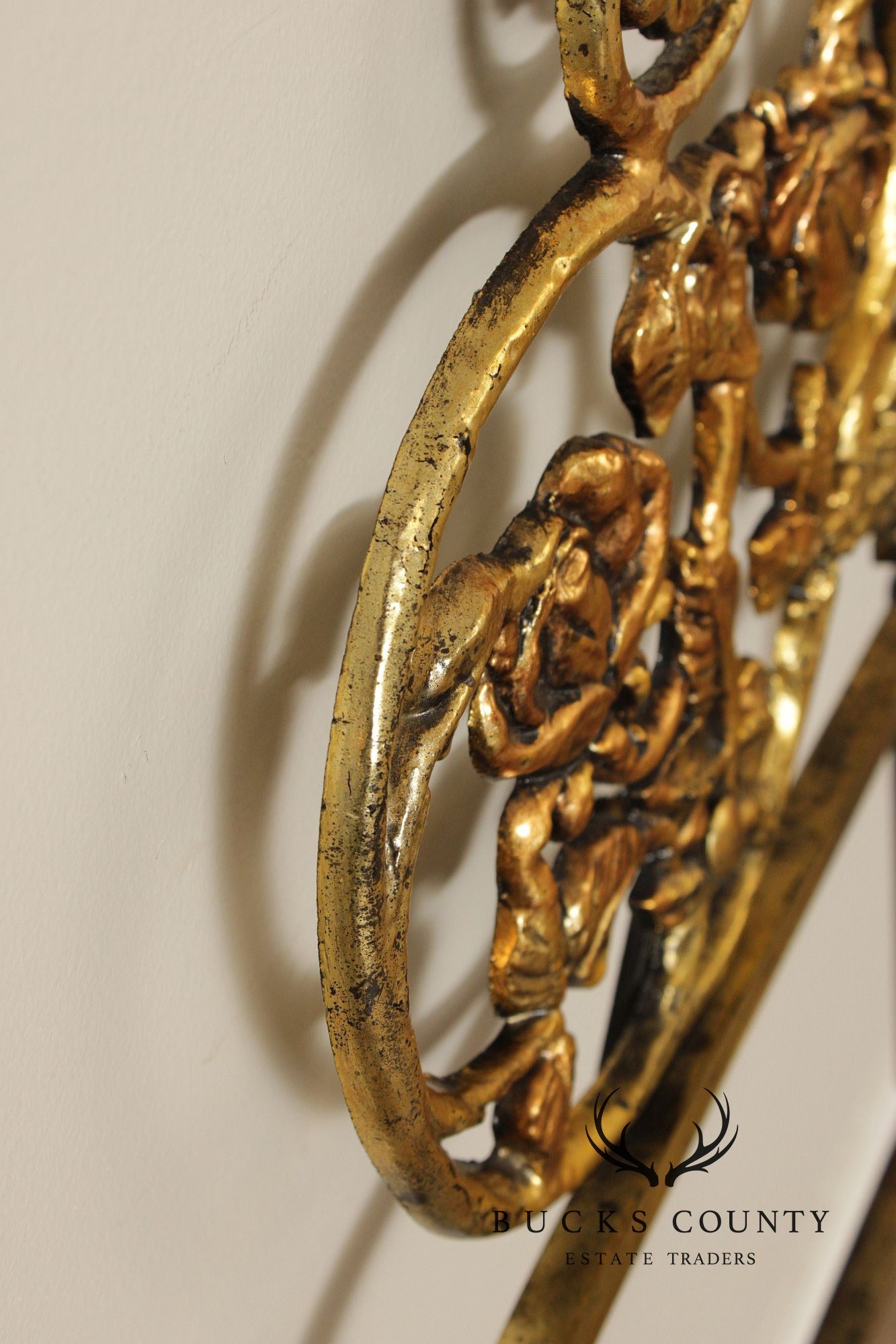 Rococo Style King Size Scrolling Brass Headboard