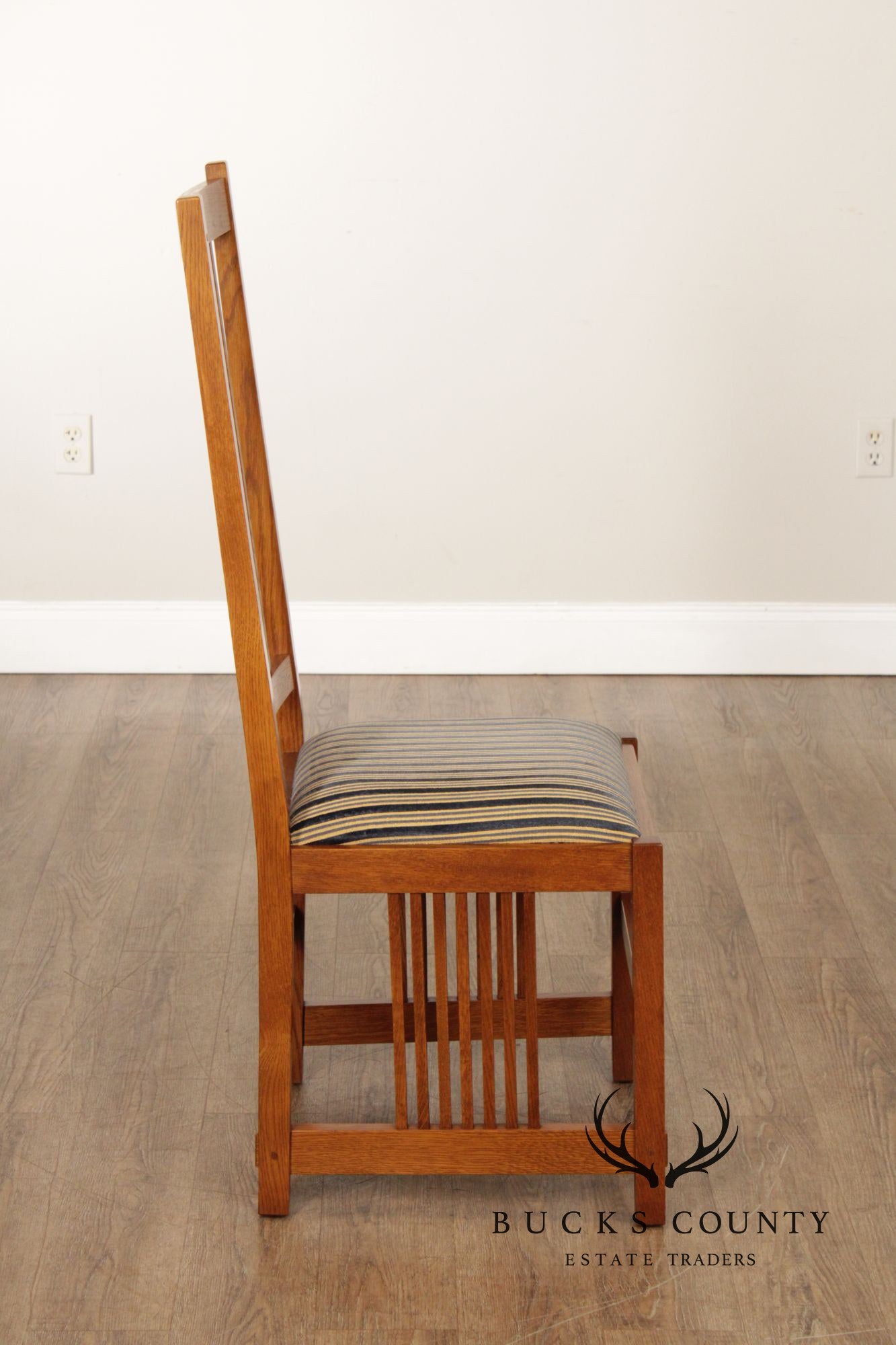 Stickley Mission Collection Set of Six Oak Spindle Dining Chairs