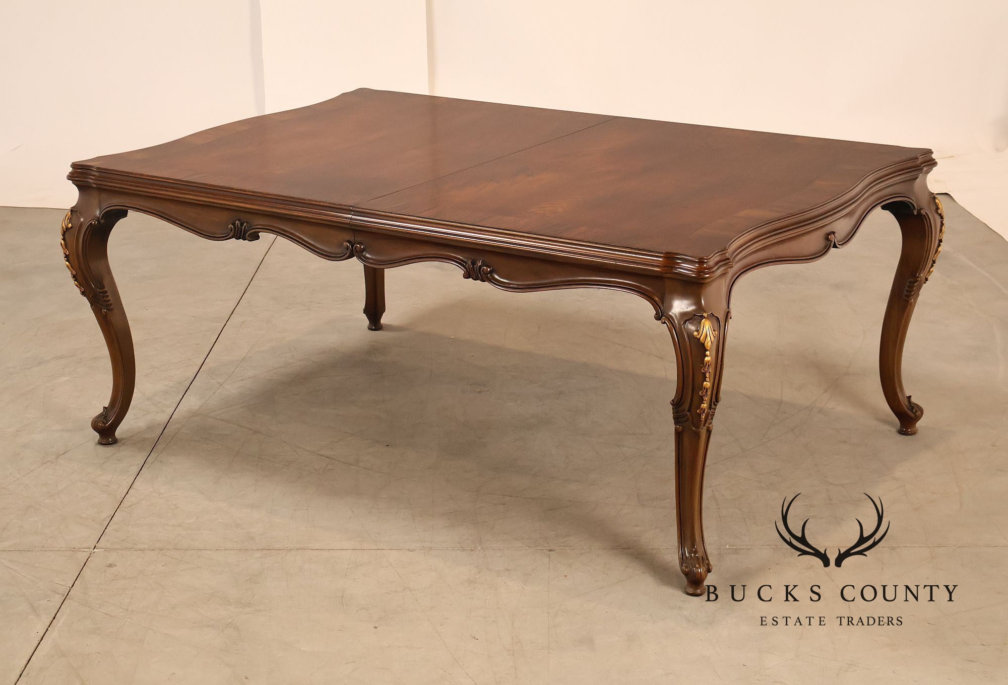 Karges French Louis XV Style Walnut Expandable Dining Table