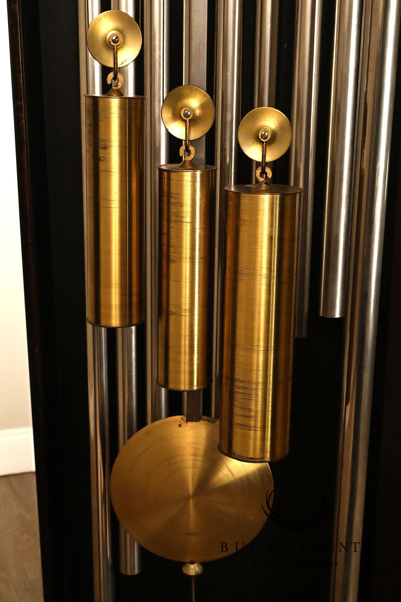 American Chime Clock Co Nine Tube Grandfather Clock with Moon Dial and Westminster Chime Movement