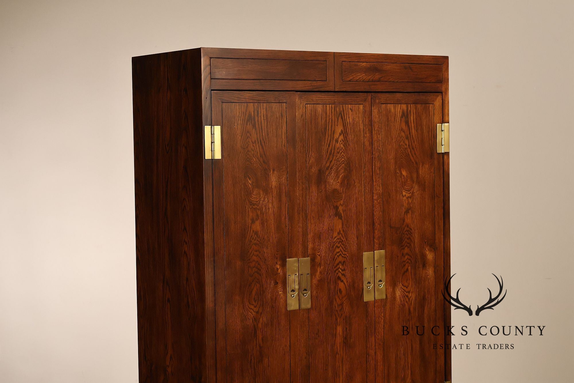Henredon Scene One Campaign Style Bedroom Armoire Cabinet