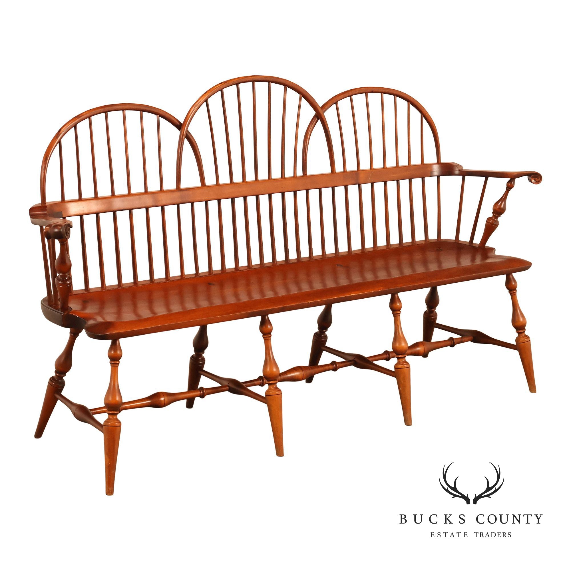 Colonial Revival Cherry Windsor Bench