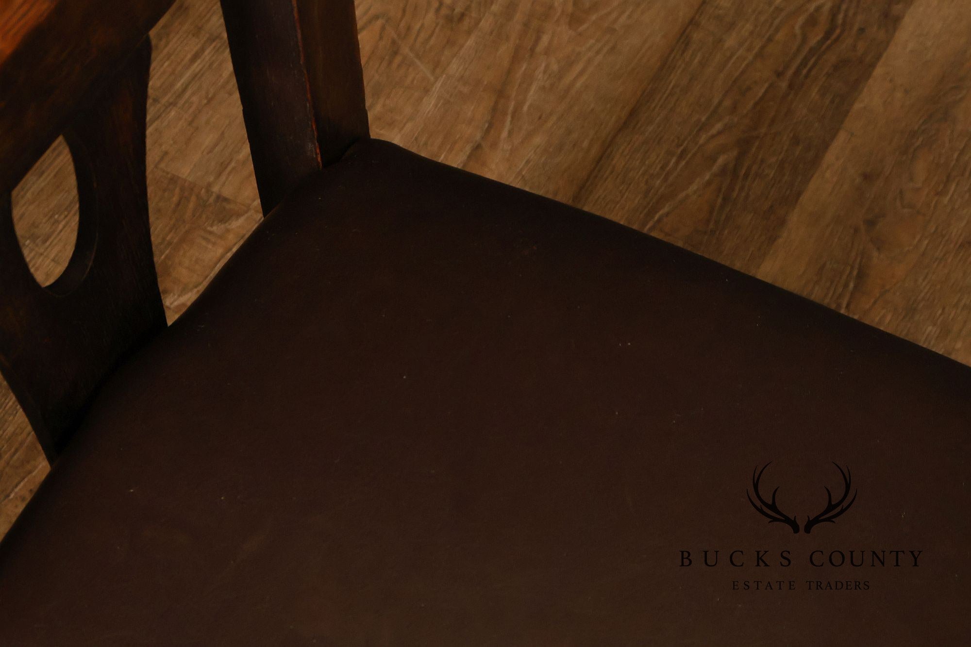 Antique Grand Rapids Arts And Crafts Oak And Leather Window Seat