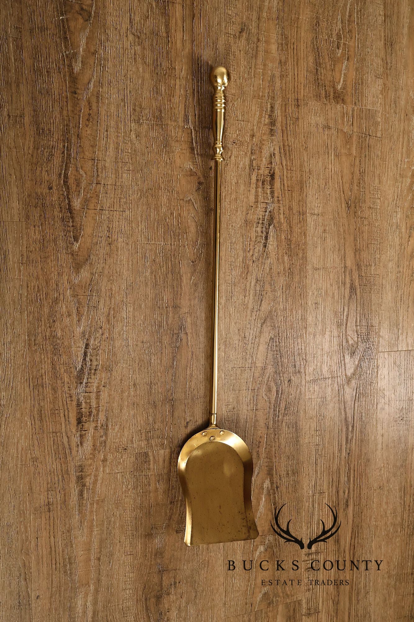 Traditional Brass Five-Piece Fireplace Tool Set