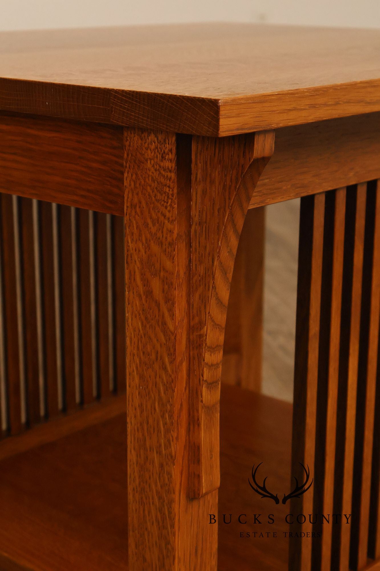Stickley Mission Collection Oak Spindle Lamp Table