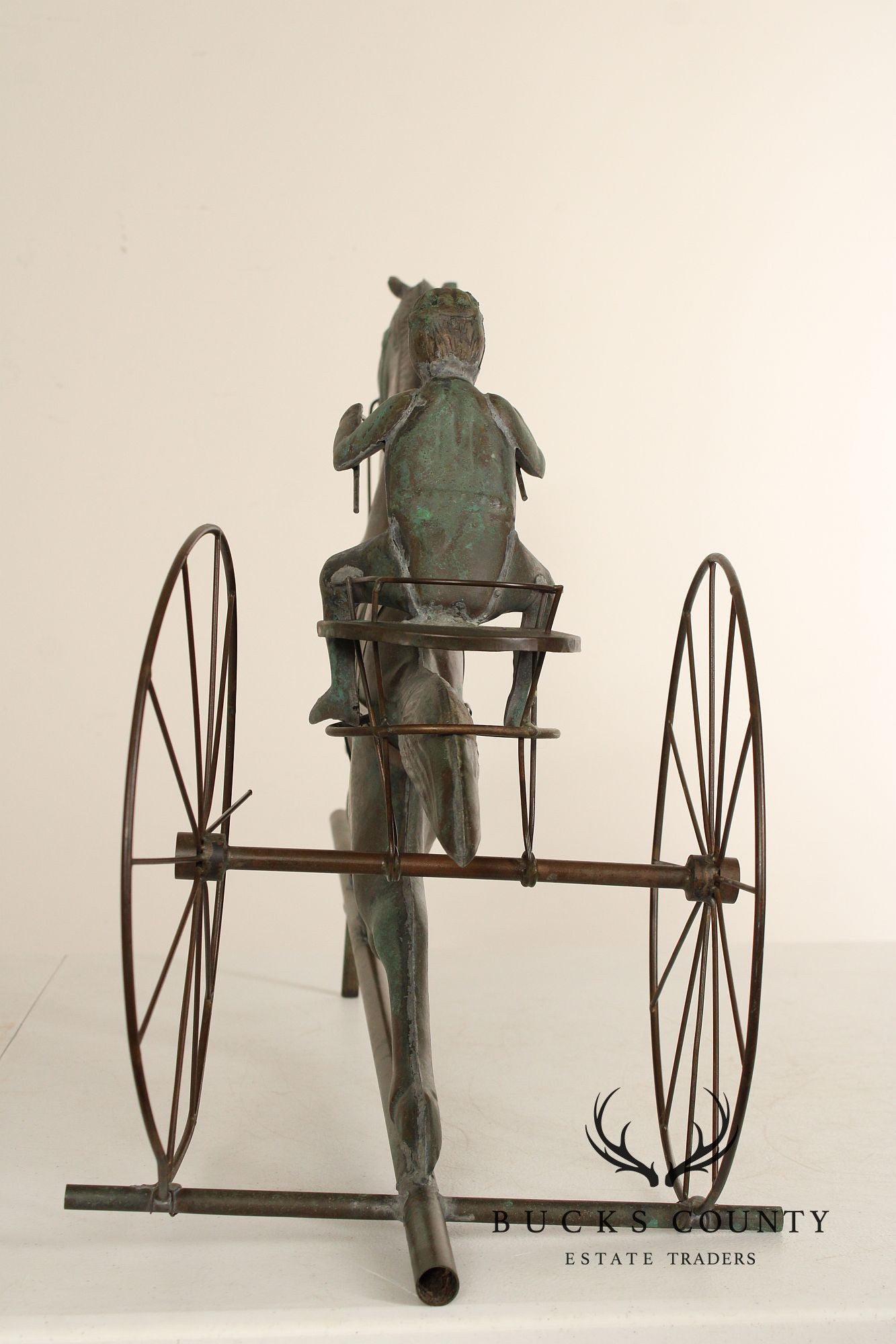 Vintage Jockey and Horse Copper Weathervane