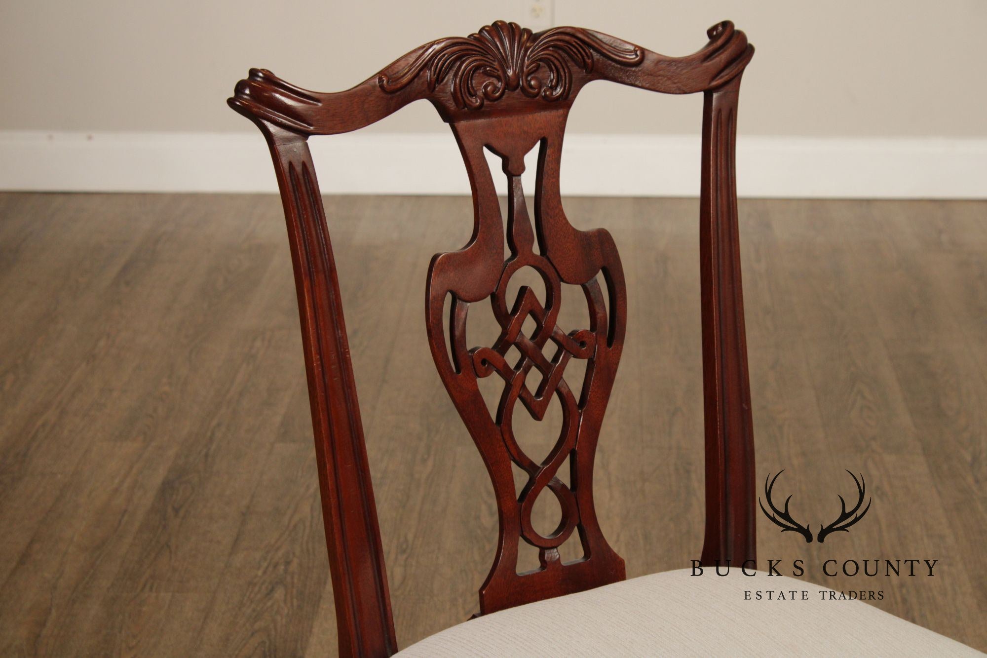 Chippendale Style Set of Eight Carved Mahogany Dining Chairs
