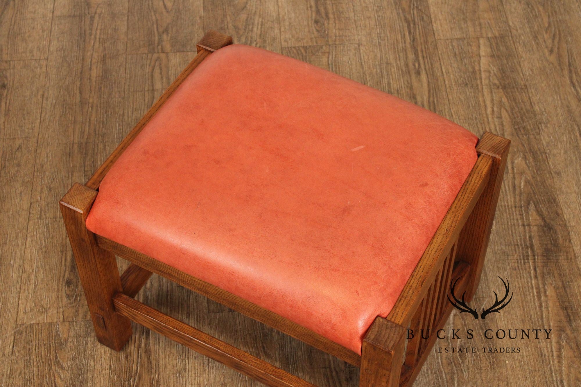 Stickley Mission Oak Collection Bow Arm Morris Chair and Ottoman
