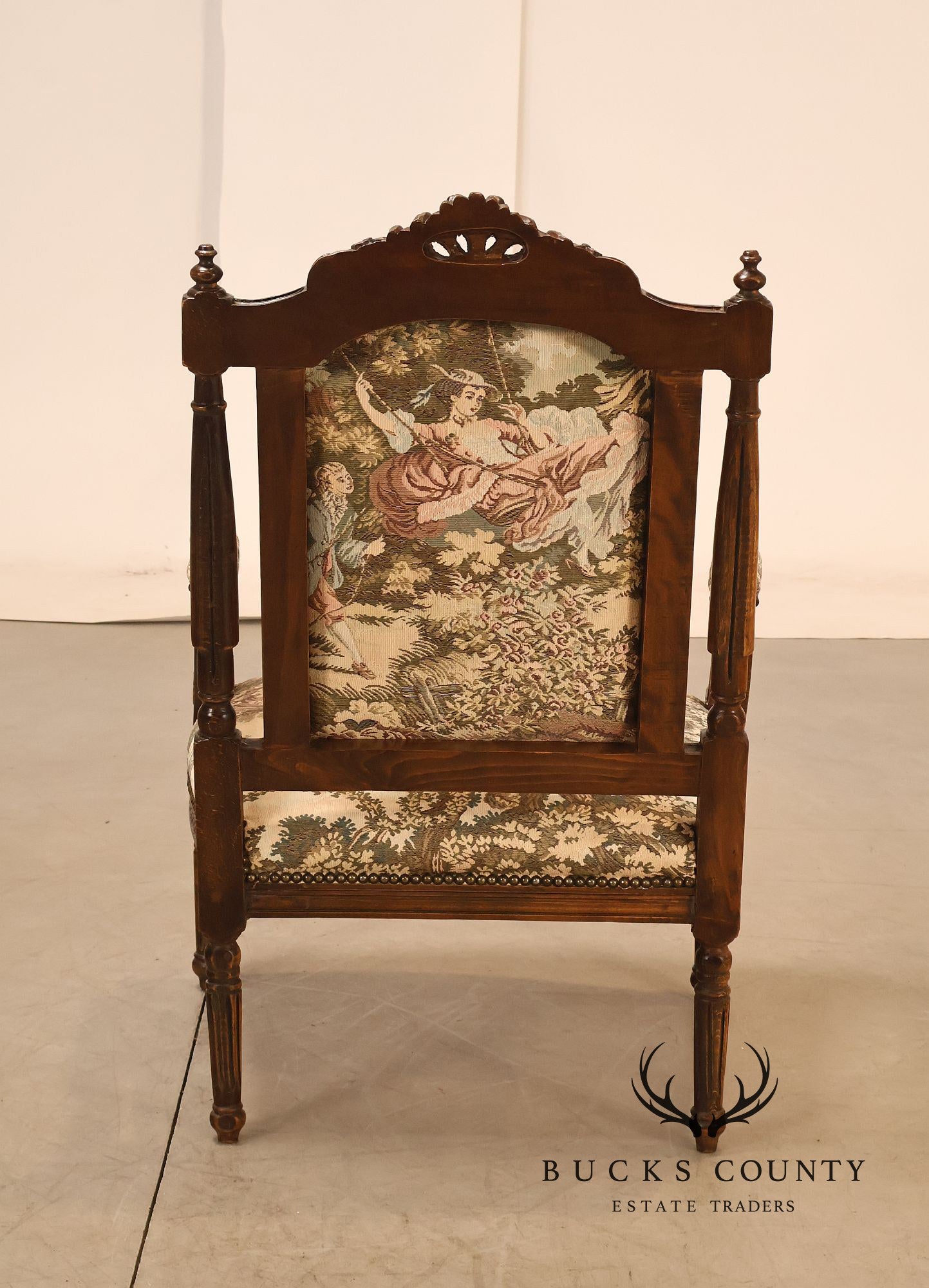 Italian Louis XVI Style Carved Throne Chair