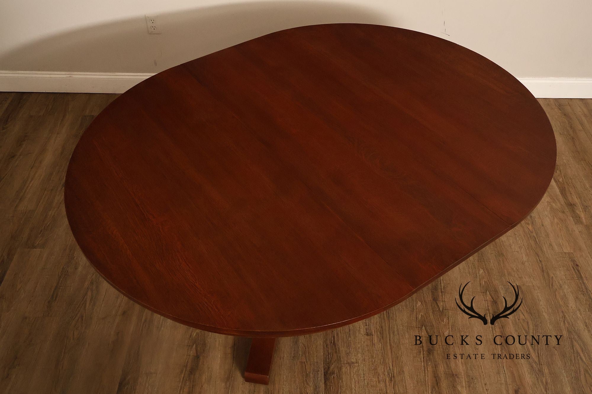 Stickley Mission Collection Round Oak Expandable Dining Table