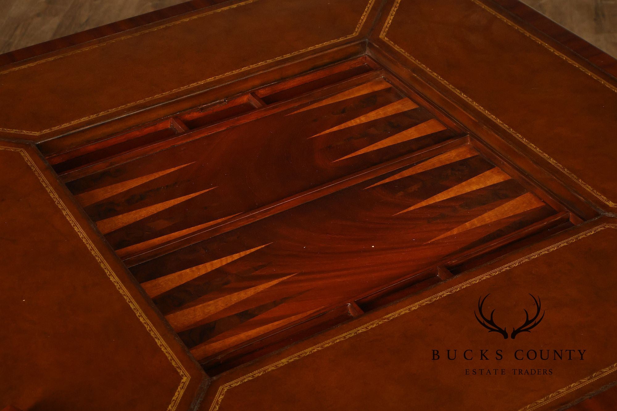 Scarborough House Federal Style Inlaid Mahogany Square Game Table