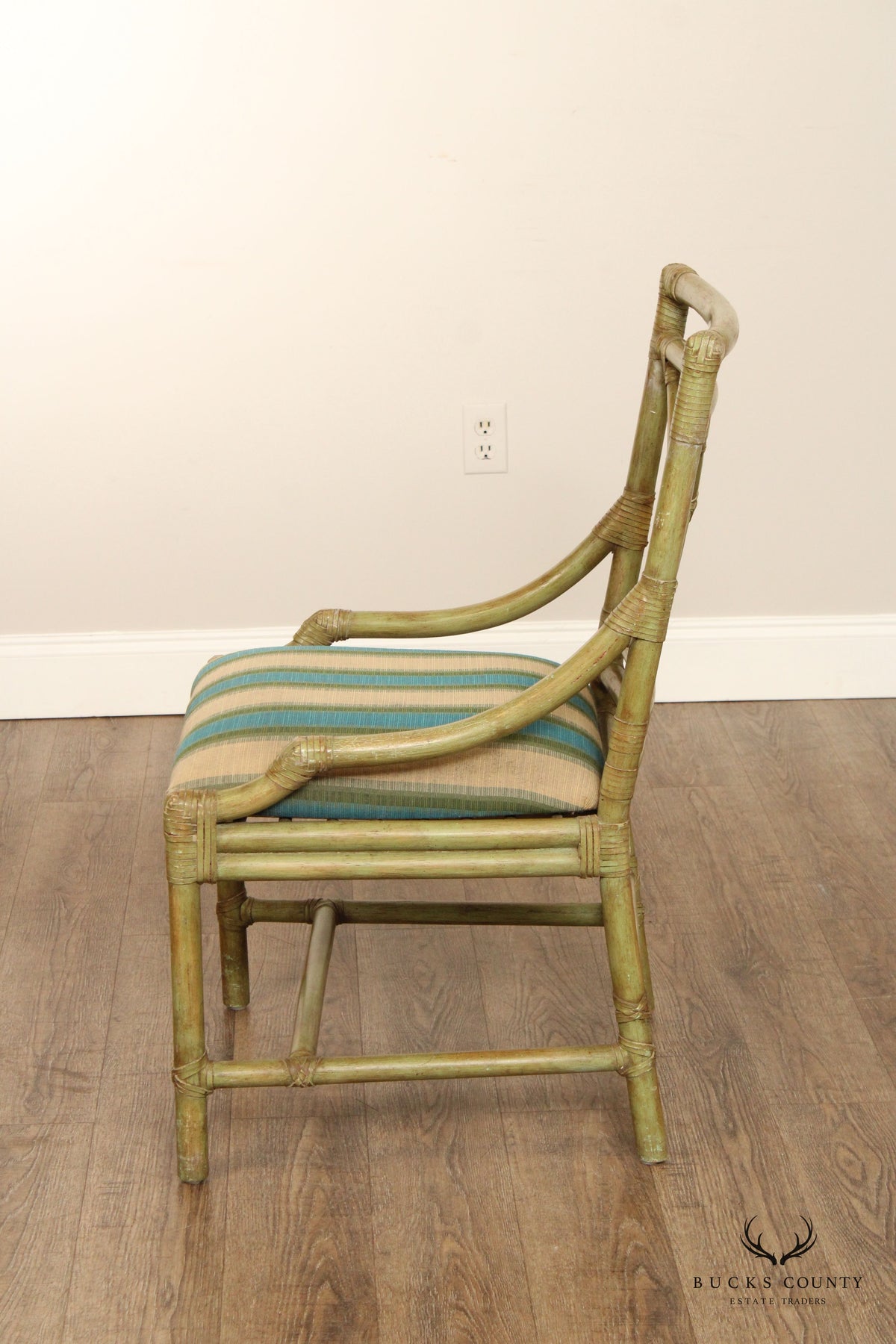 Surfside Casual Furniture Mid Century Modern Set of Four Rattan Dining Chairs