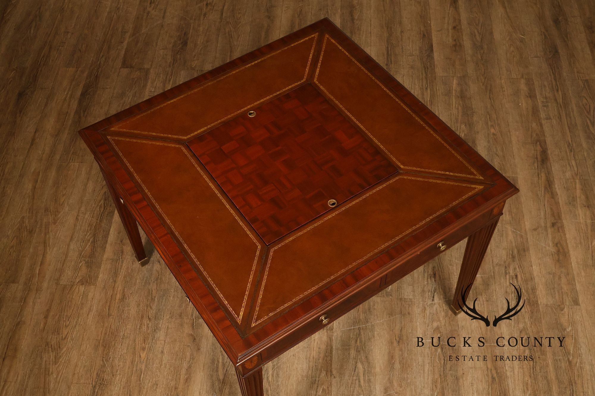 Scarborough House Federal Style Inlaid Mahogany Square Game Table