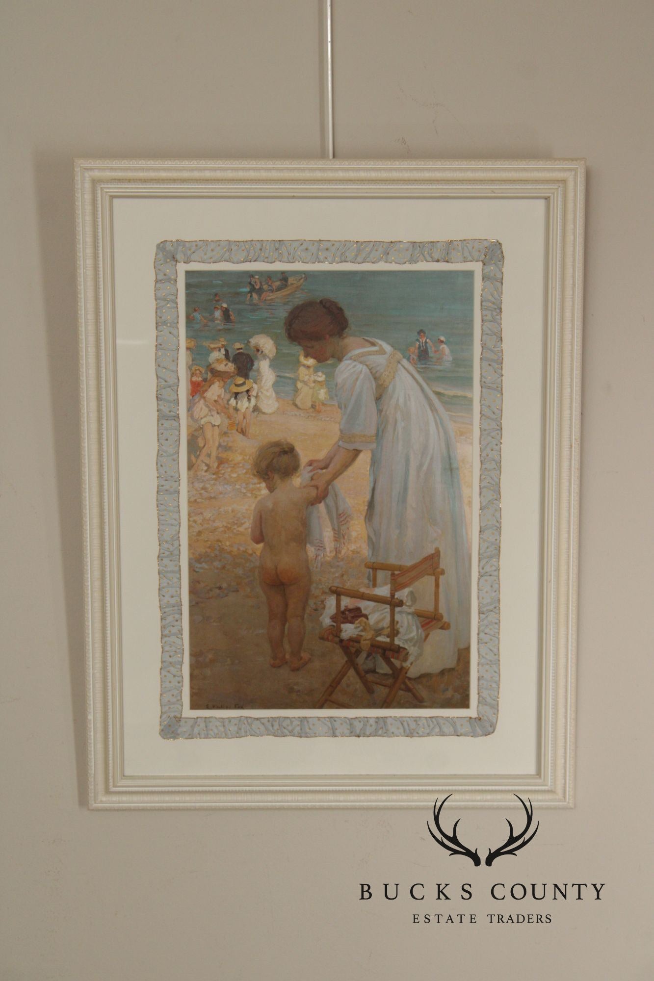 E. Phillips Fox Custom Framed Impressionist Print, 'L’heure Du Bain'