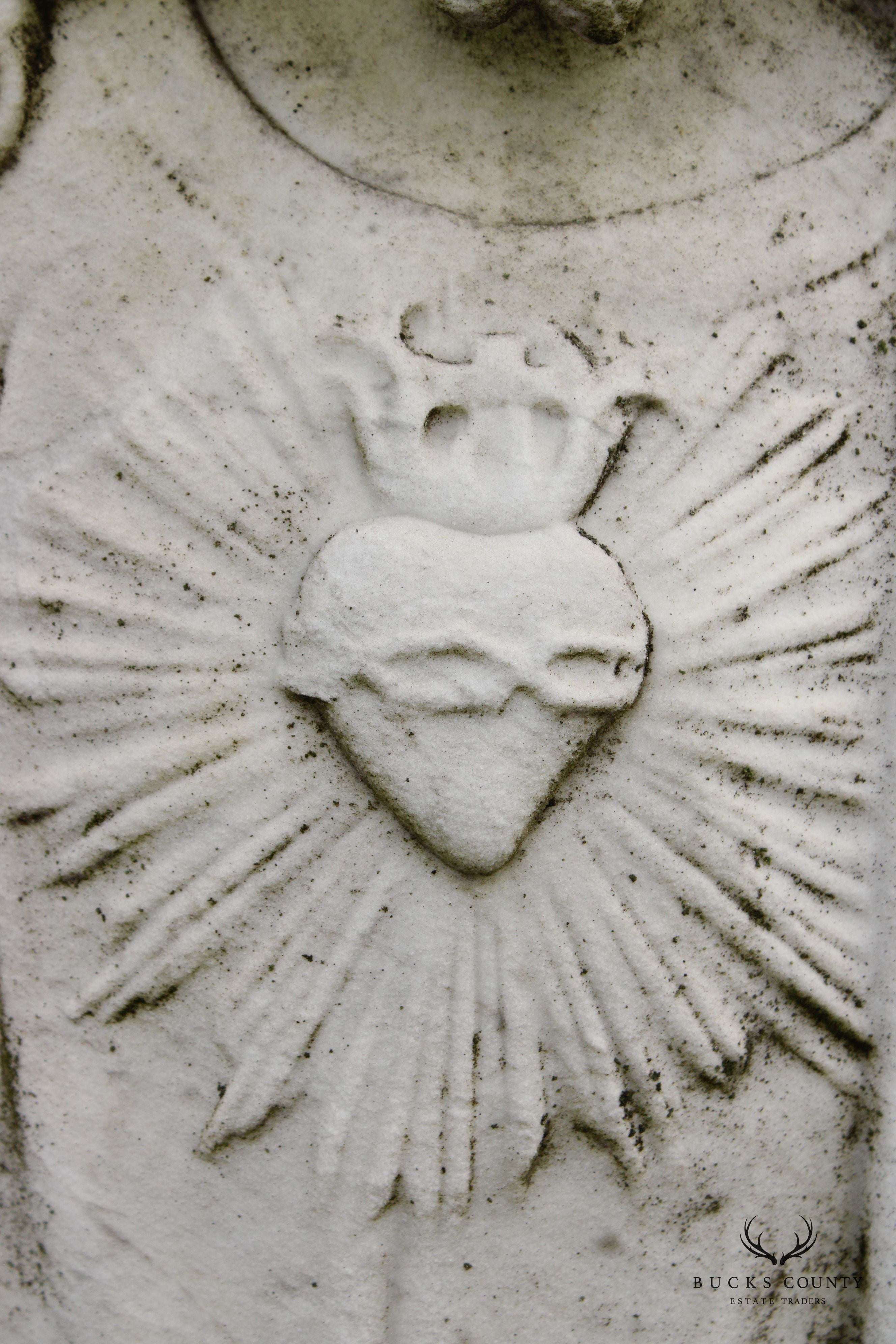 Antique Carved Marble Outdoor Garden Statue Of Jesus