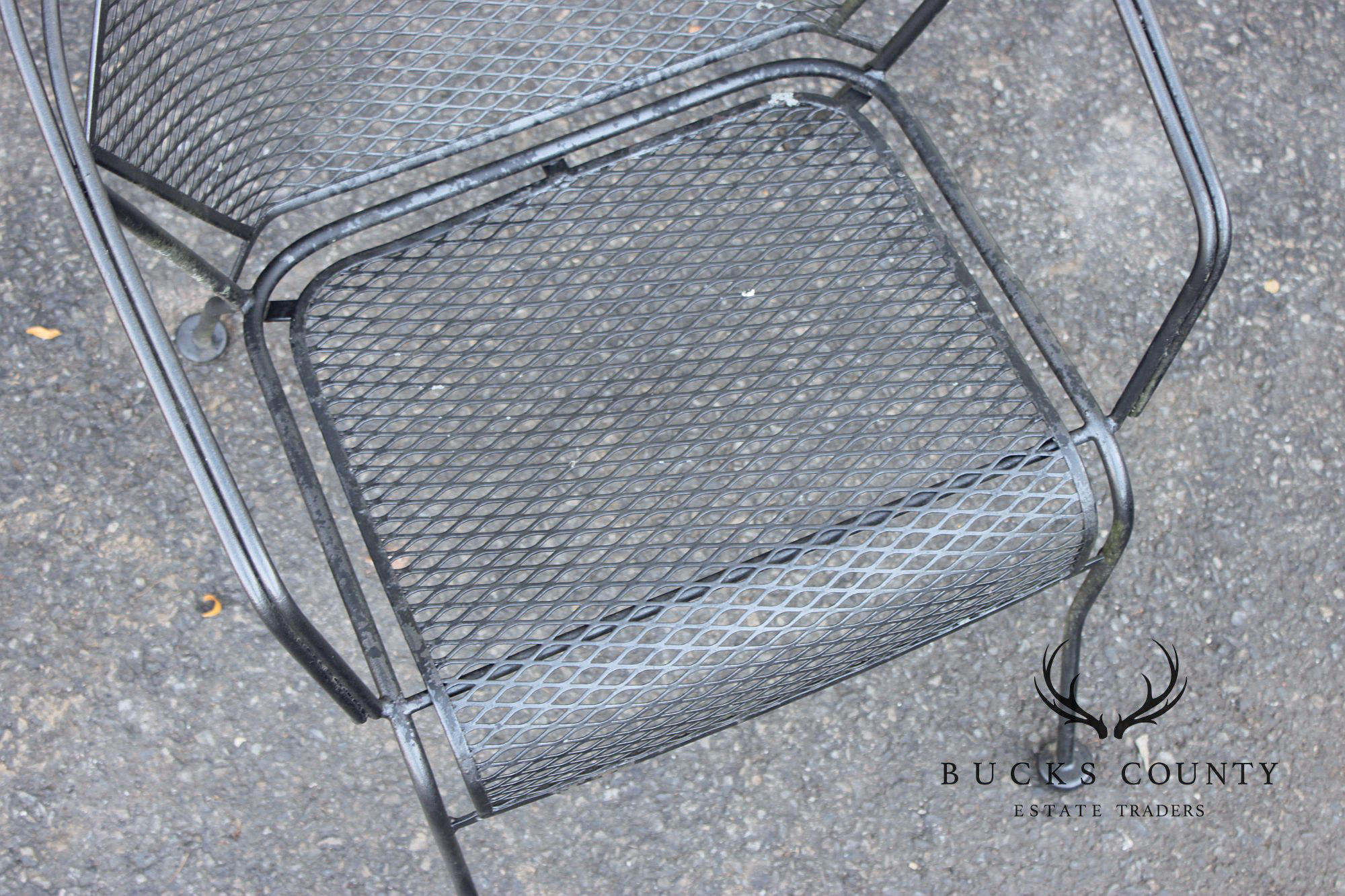 Vintage Wrought Iron Pair Of Patio Armchairs Chairs