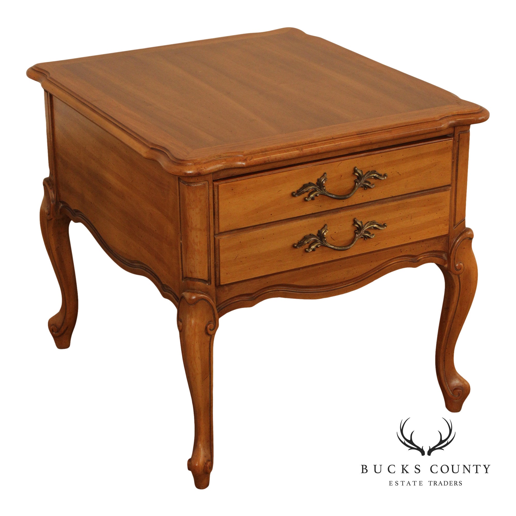 American Of Martinsville French Provincial Style Vintage Fruitwood End Table
