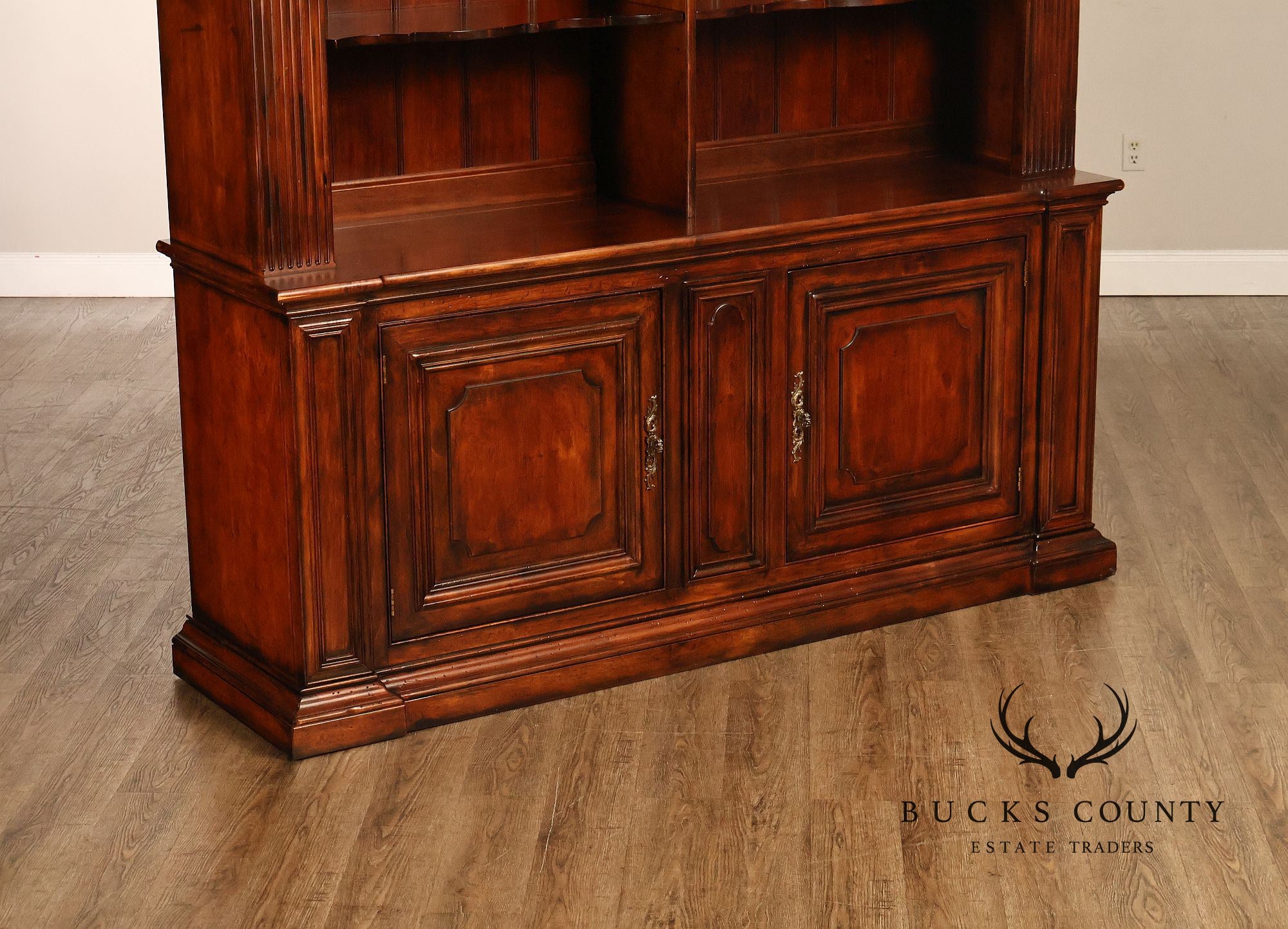 Henredon Monumental Rococo Style Carved Open Bookcase