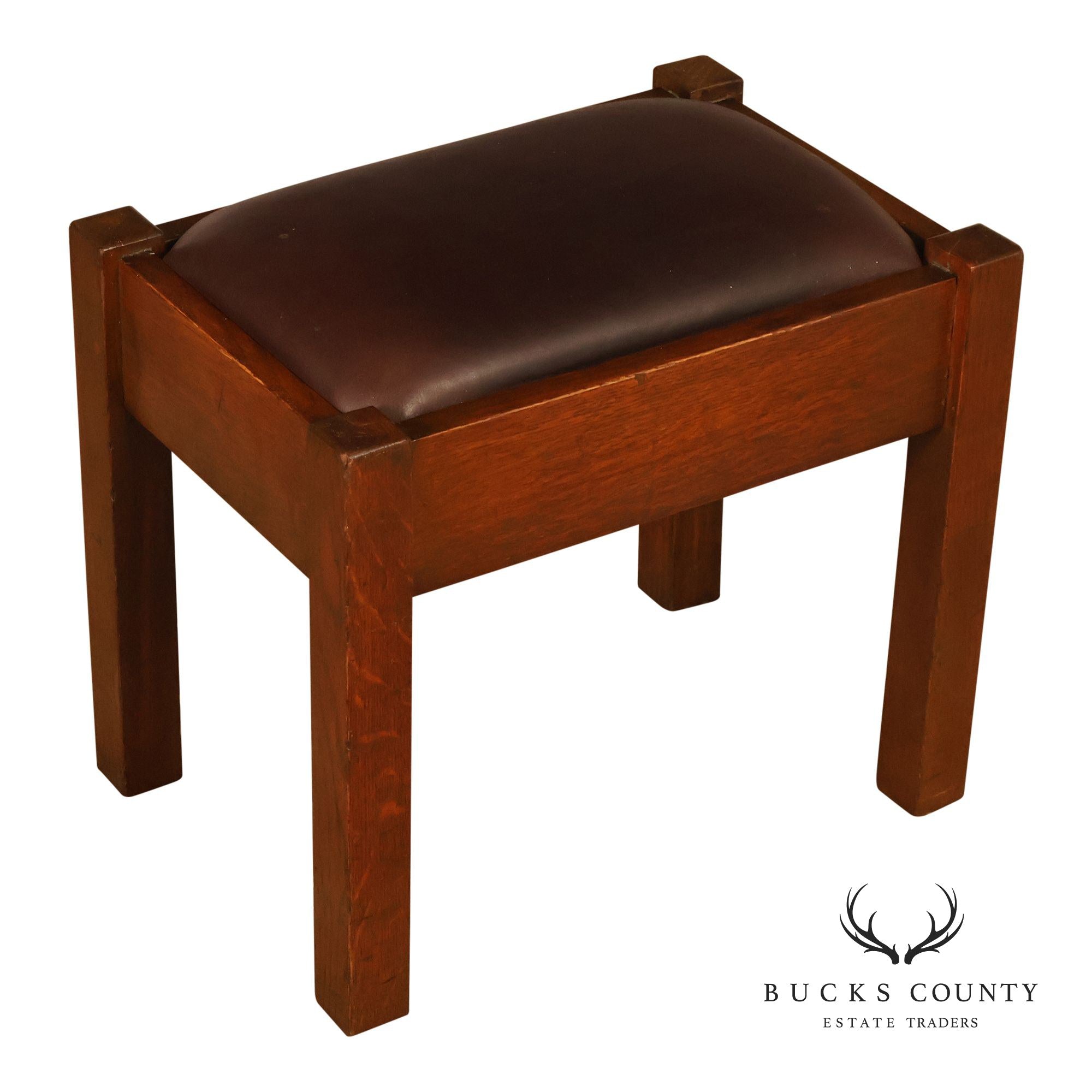 Antique Stickley Brothers Mission Oak Footstool Ottoman