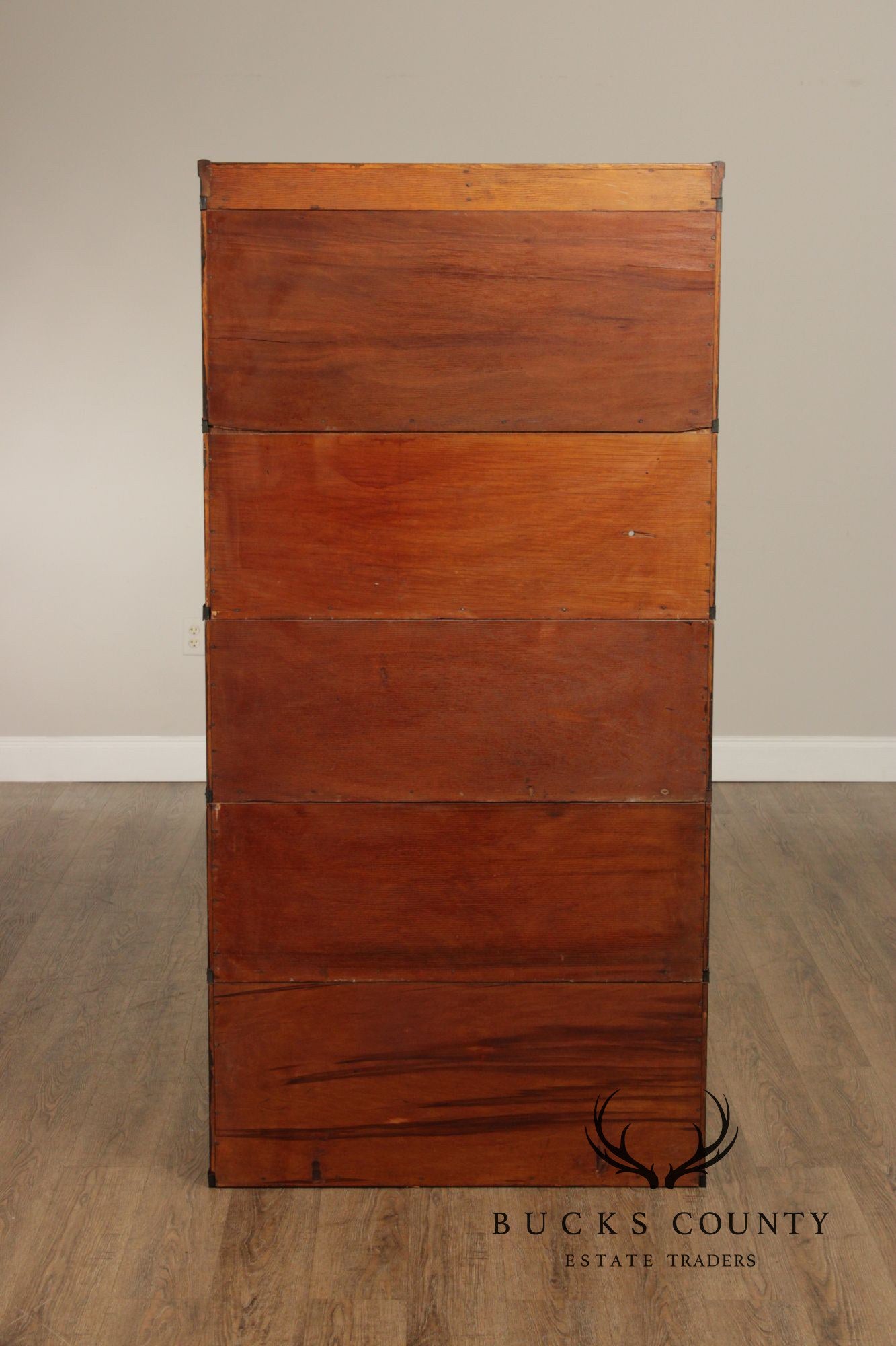 Globe Wernicke Oak Five-Stack Barrister Bookcase