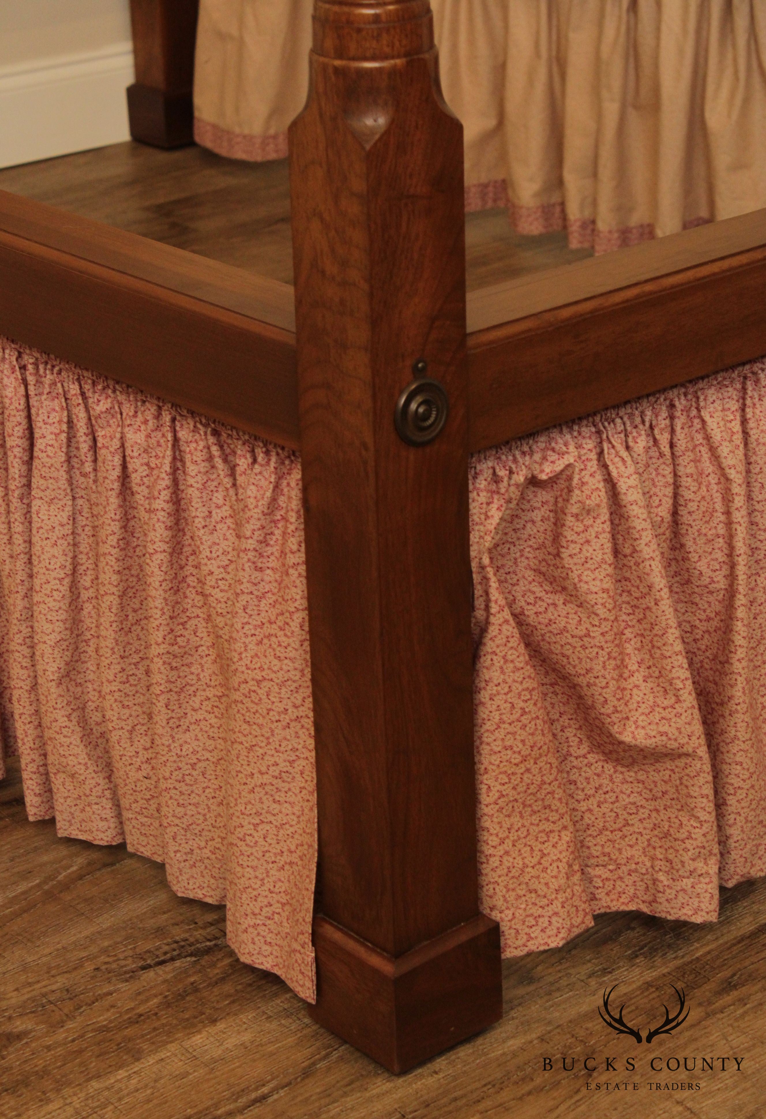 R. Wurster Custom Mahogany Carved Four Poster Bed