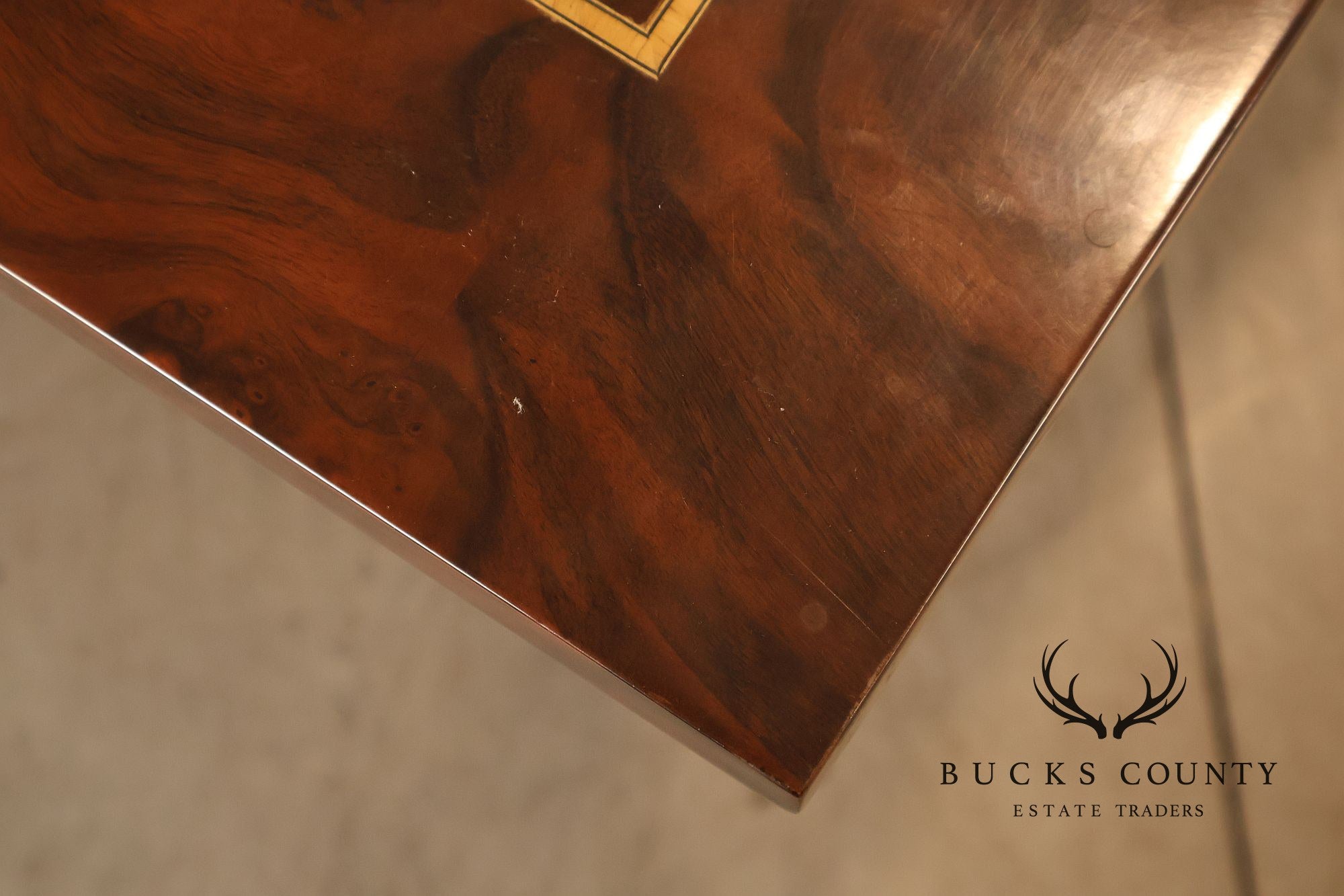 Custom Regency Style Burl Walnut Double Pedestal 12' Dining Table