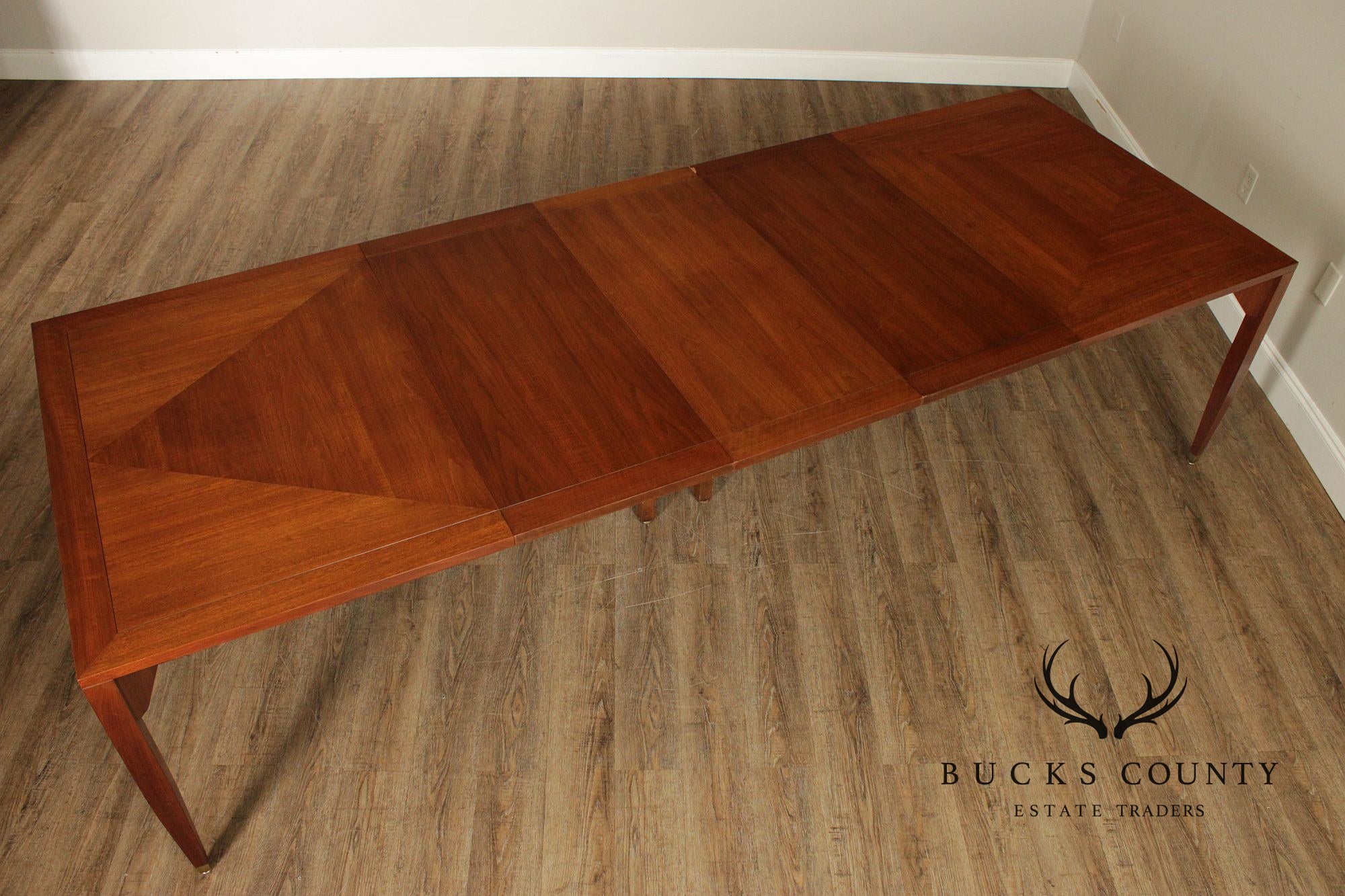 Baker Furniture Mid-Century Modern Style Walnut Extension Dining Table