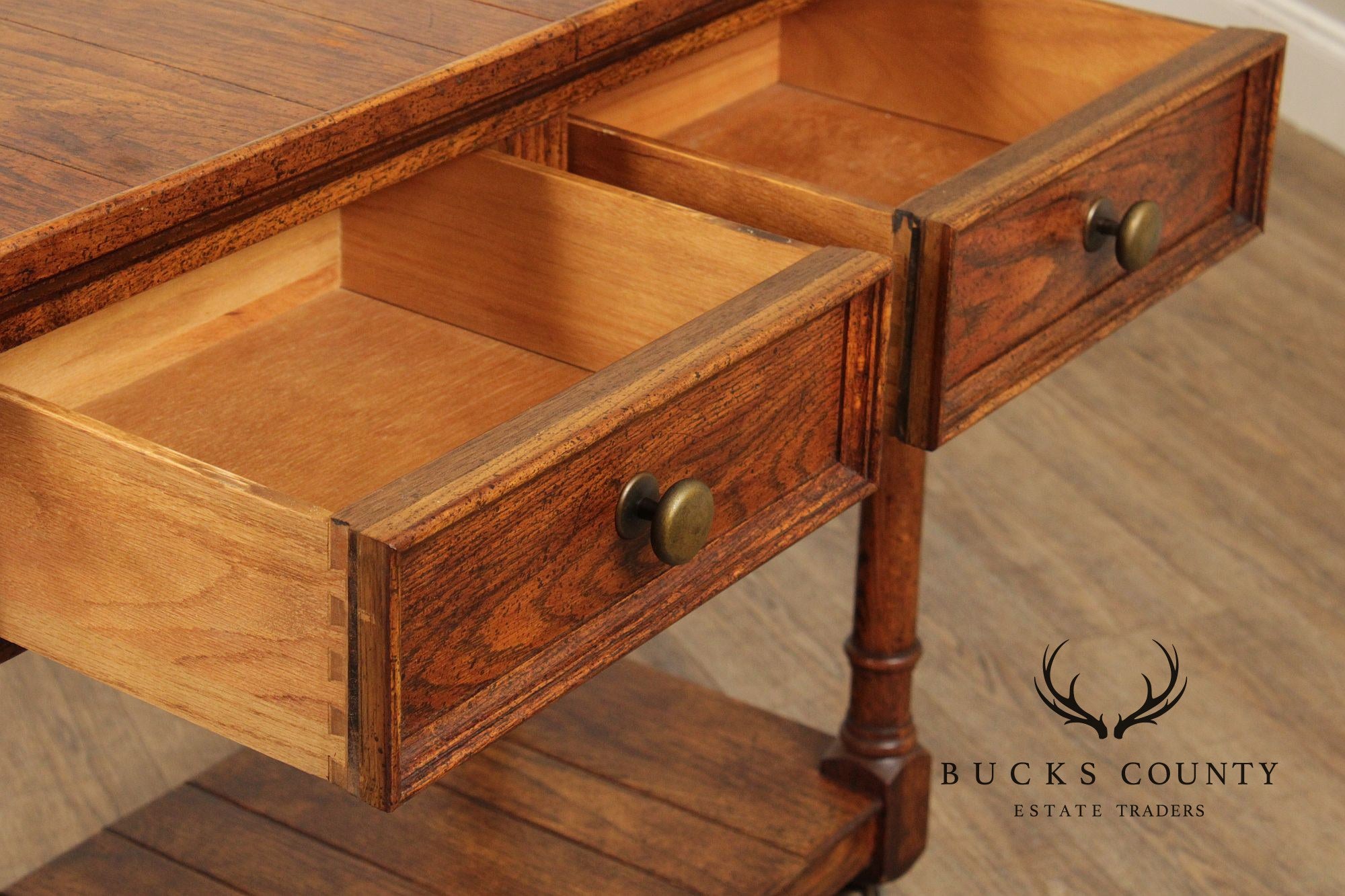 Century Furniture Vintage Oak Flip-Top Server Trolley