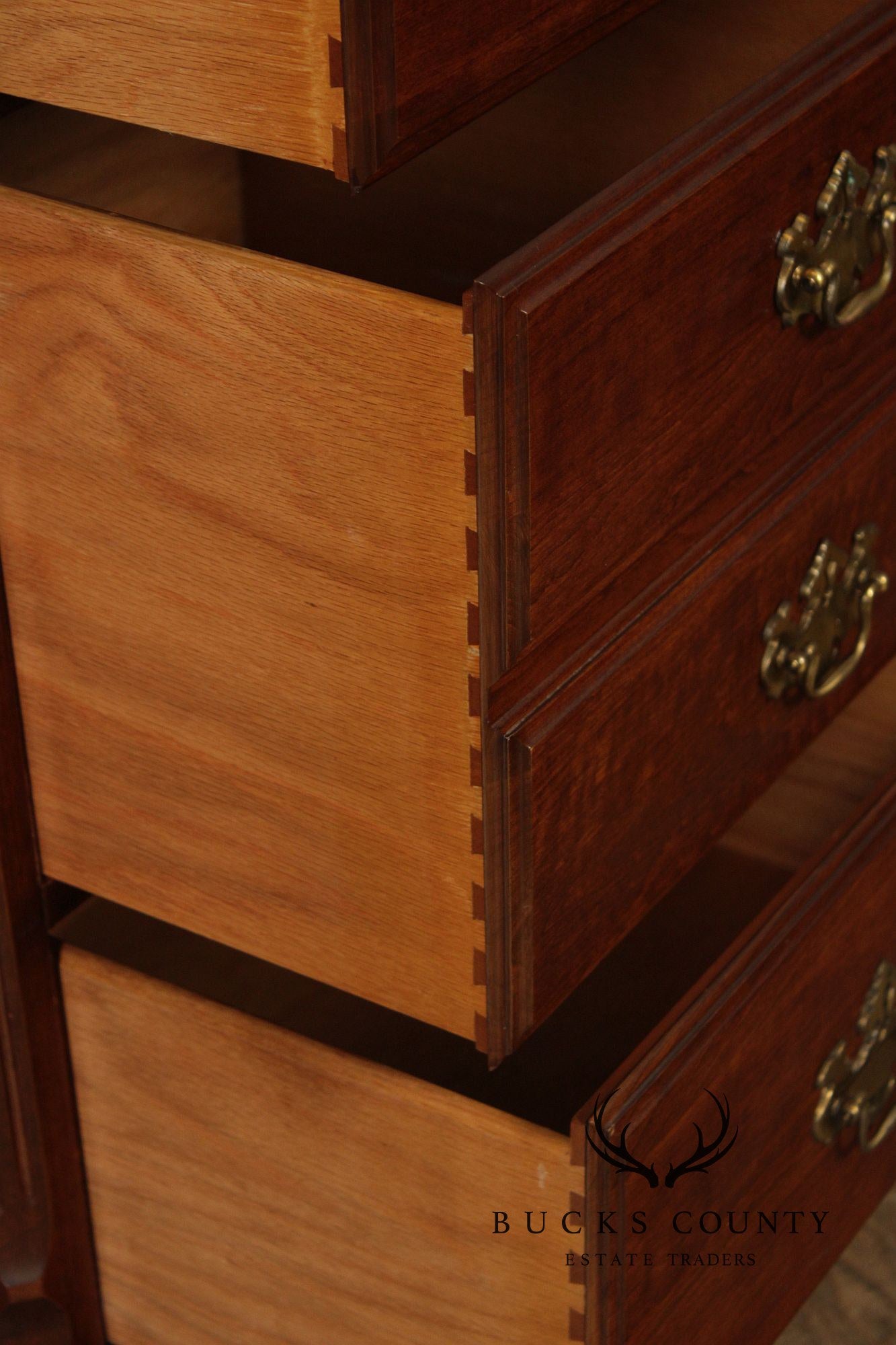 Pennsylvania House Chippendale Style Cherry Long Dresser with Mirror