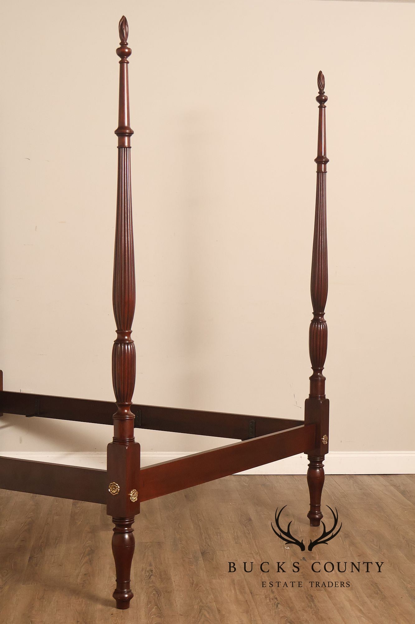 Henkel Harris Carved Mahogany Queen Poster Bed
