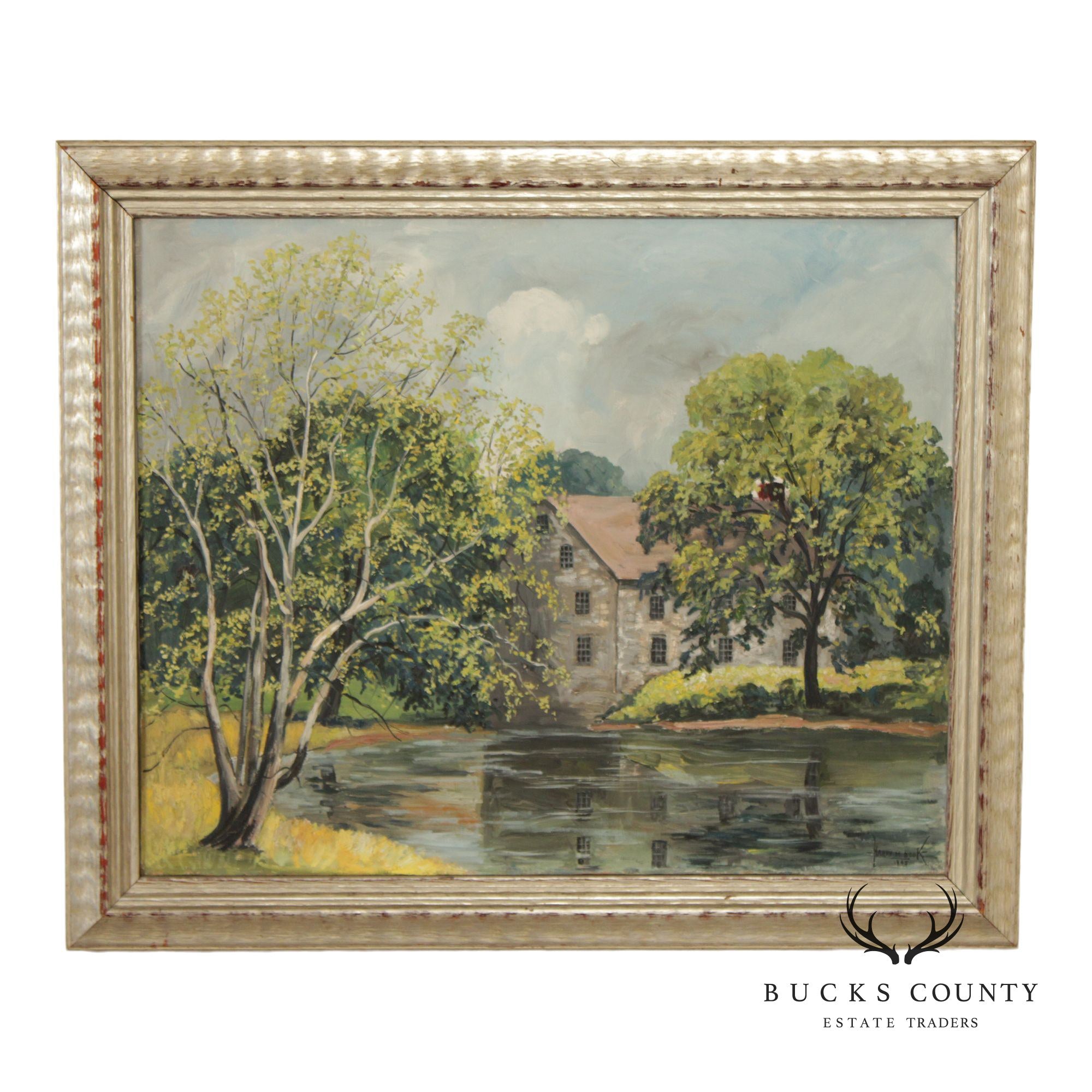 Harry Martin Book Pennsylvania Impressionist Oil Painting, Mill Pond