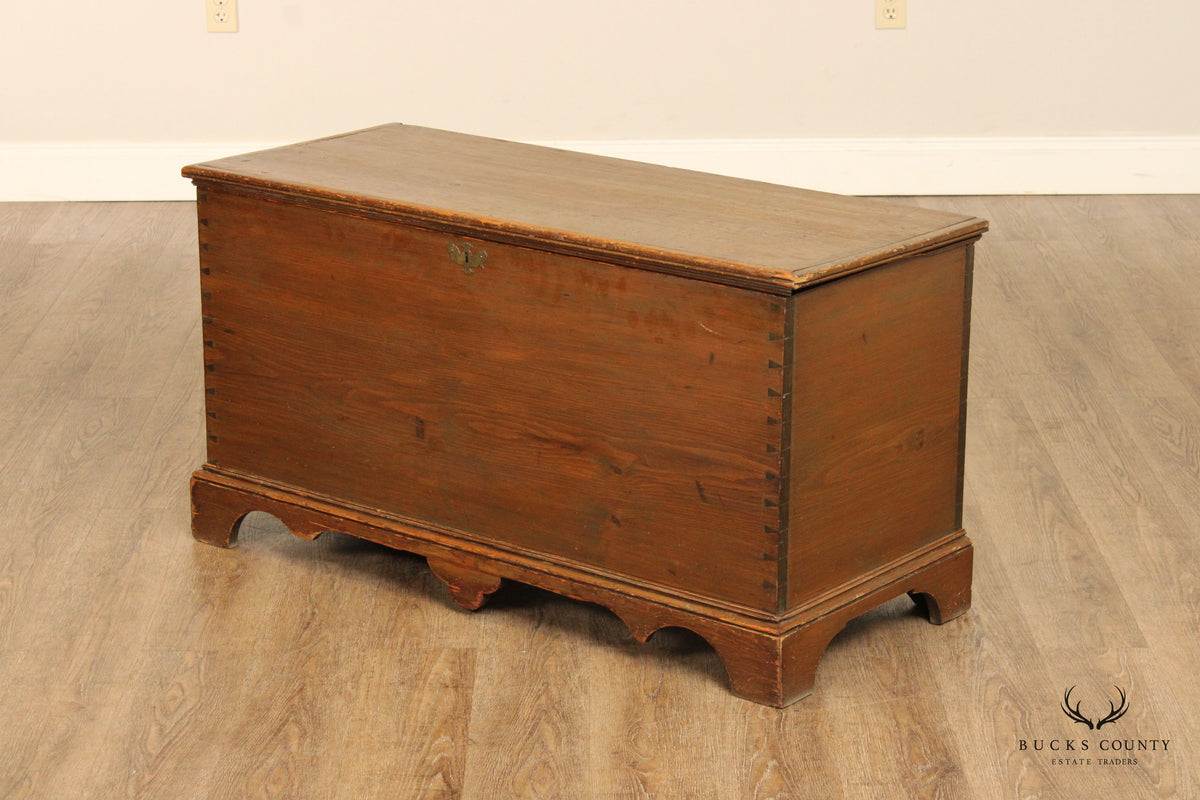 Antique Chippendale Style Dovetailed Blanket Chest With Till