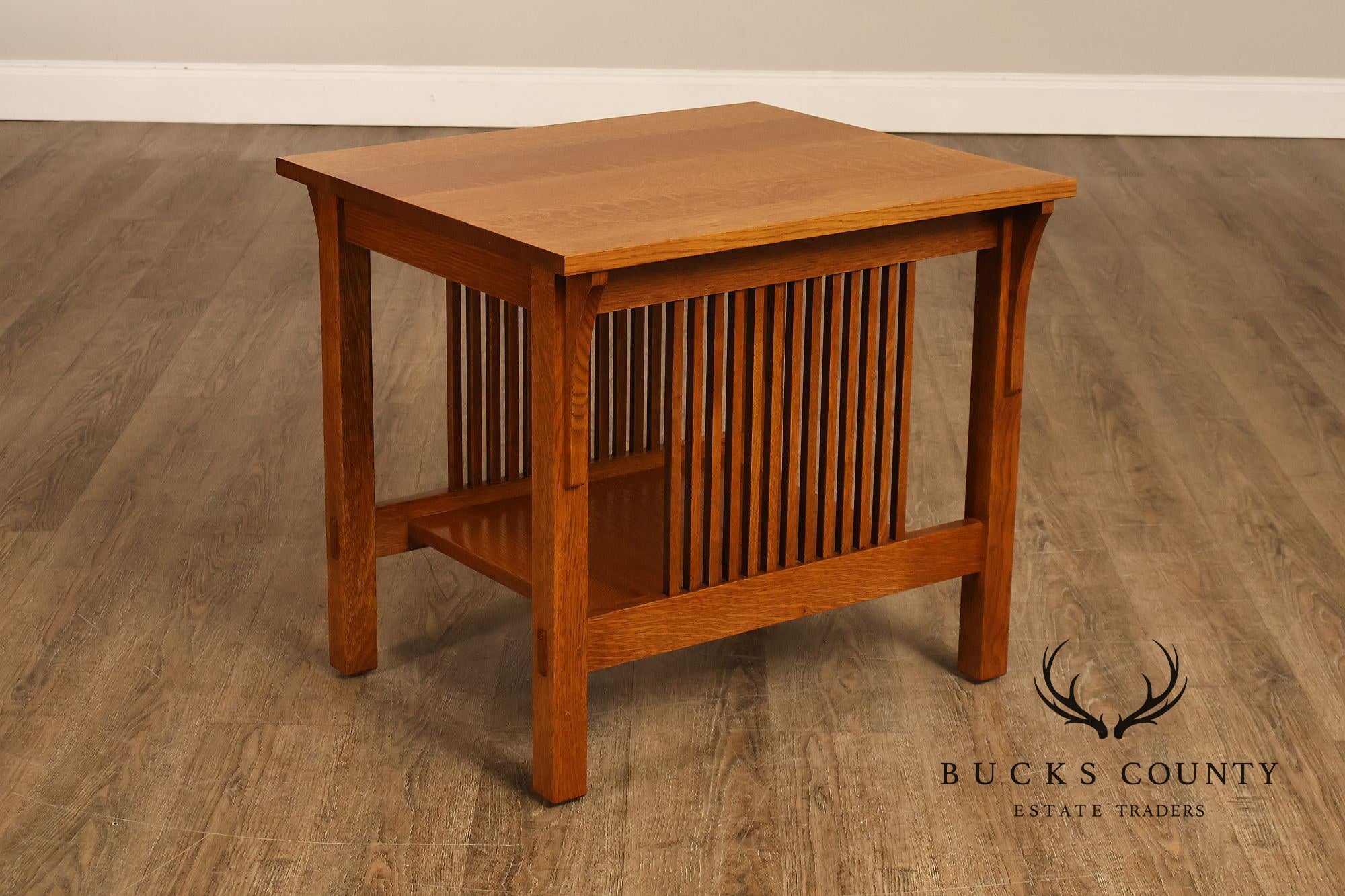 Stickley Mission Collection Oak Spindle Lamp Table