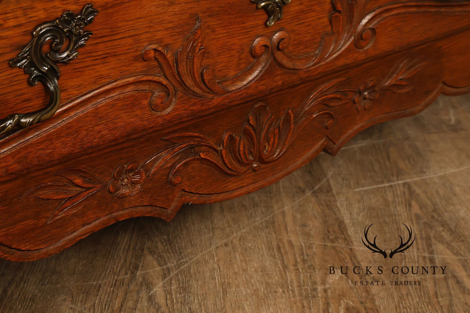 French Louis XV Style Carved Oak Chest Of Drawers