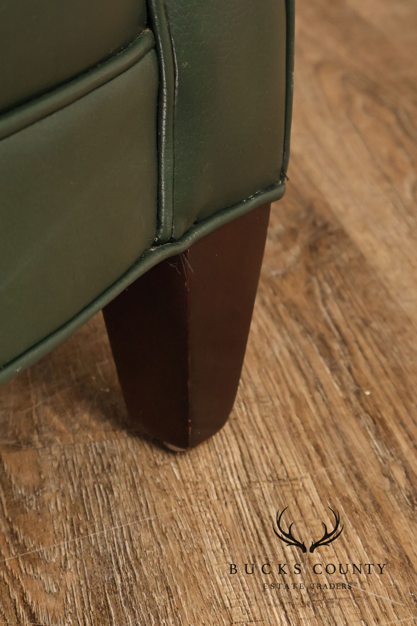 Hancock & Moore Green Leather Recliner Club Chair