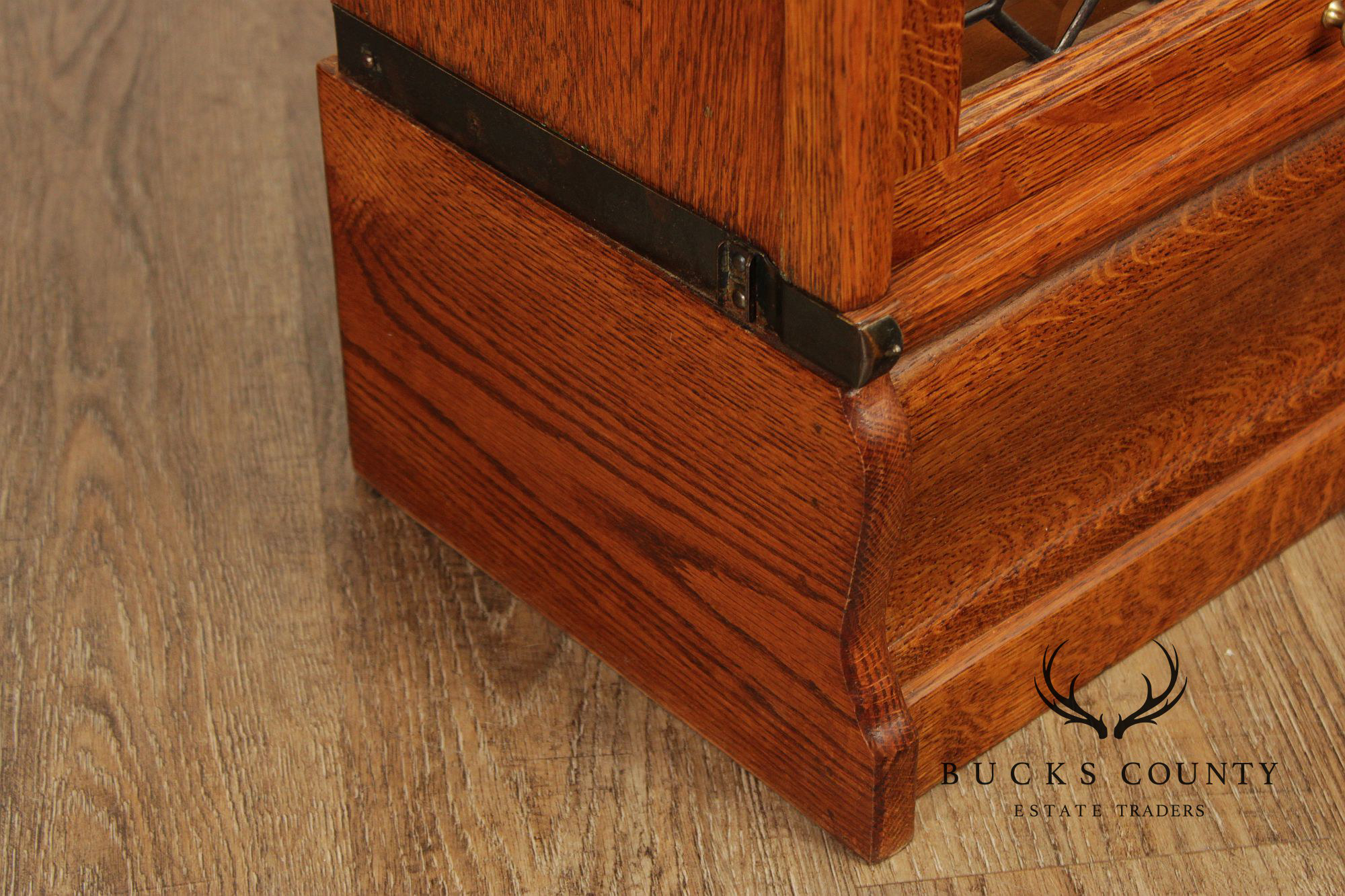 Globe Wernicke Antique Narrow Oak Four-Section Barrister Bookcase