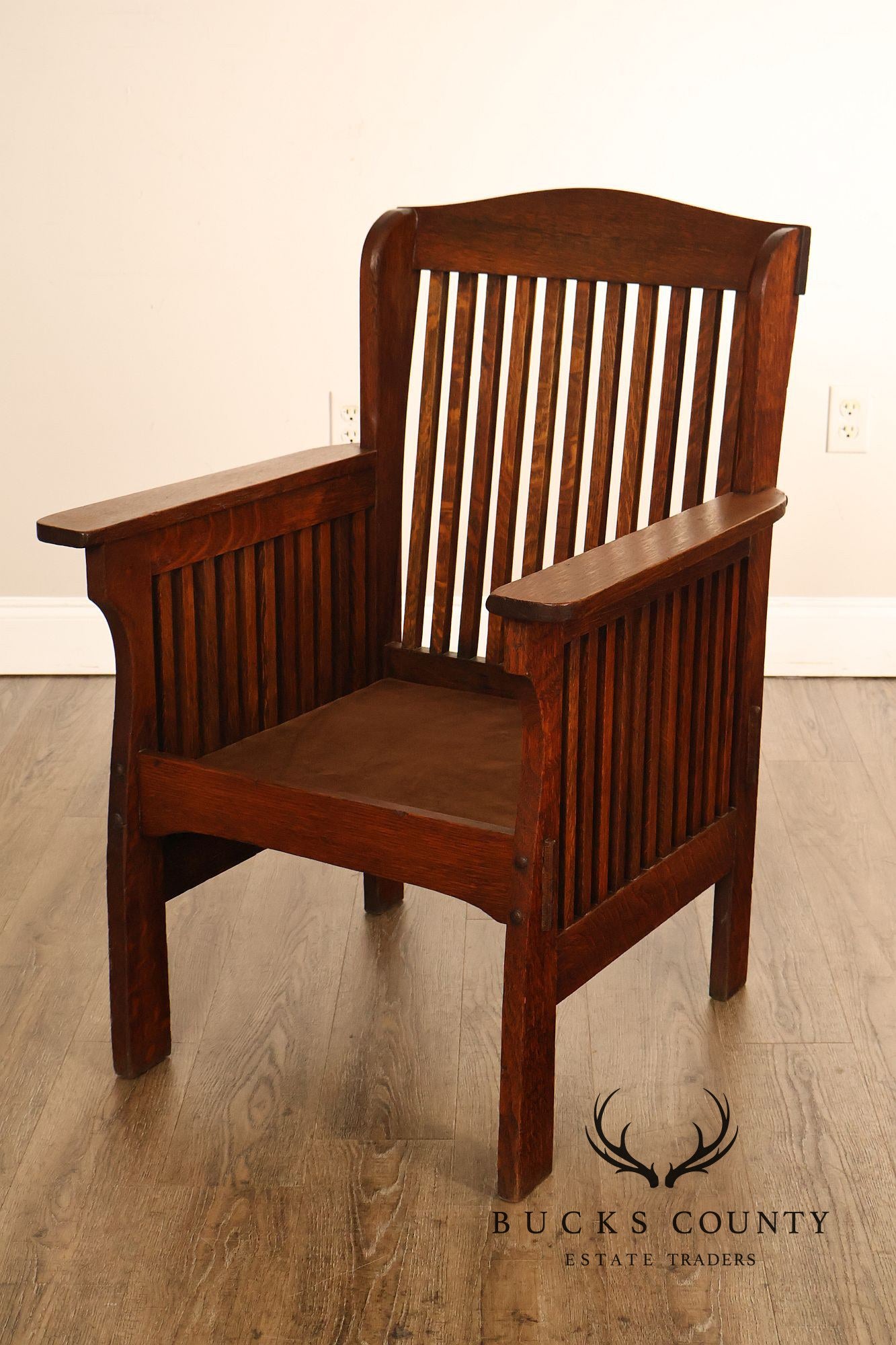 Michigan Chair Company Arts And Crafts Oak Armchair